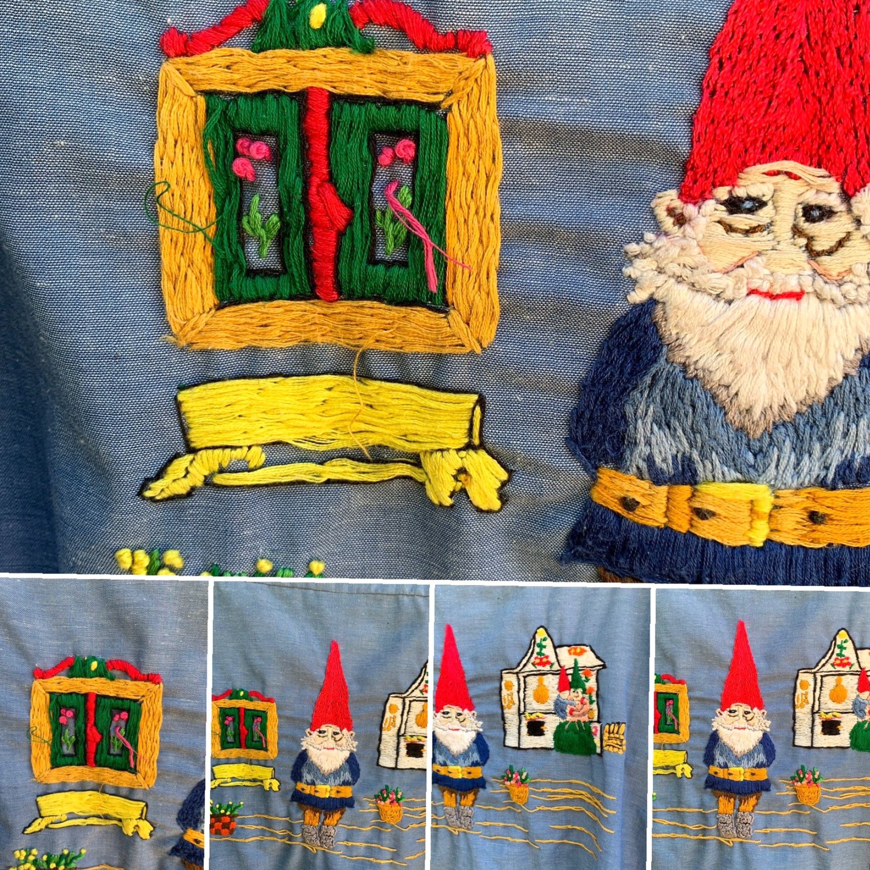 Vintage VINTAGE Levi’s Chambray Shirt Embroidered Gnome Gnomes Western Work Orange Tab L Shirt Men’s 1970s Blue PolyCotton Long Sleeve Slim Fit Casual Mens Size US L / EU 52-54 / 3 - 5 Thumbnail