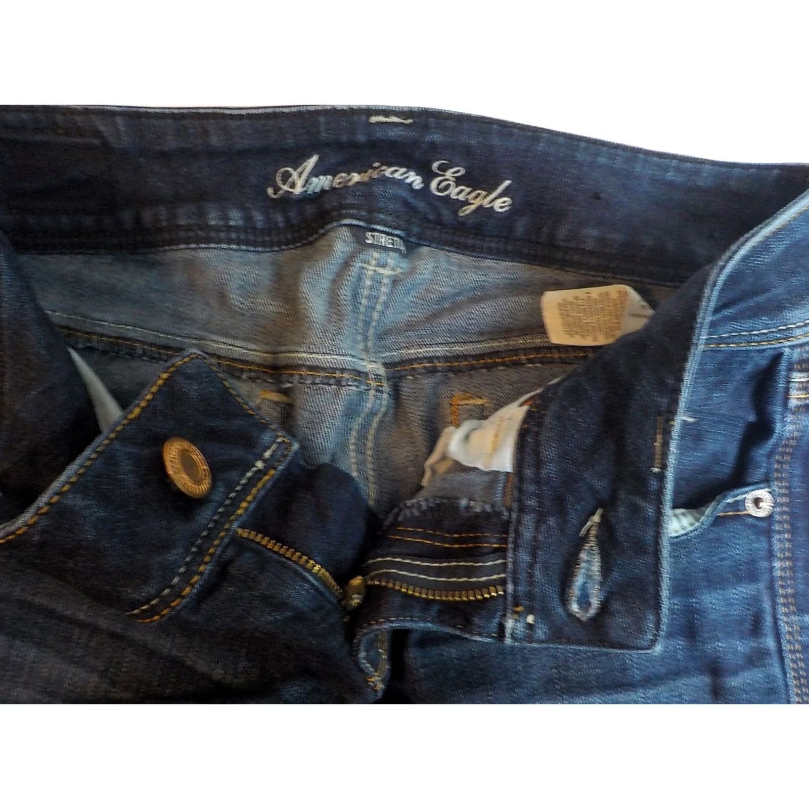 American Eagle Outfitters AMERICAN EAGLE Stretch Slim Boot Cut Jeans Blue Cotton Blend SZ 4 Womens Denim 31in Inseam Dark Wash 28 Waist Slim Bootcut 5 Pockets Good Condition Size 27" / US 4 / IT 40 - 5 Thumbnail