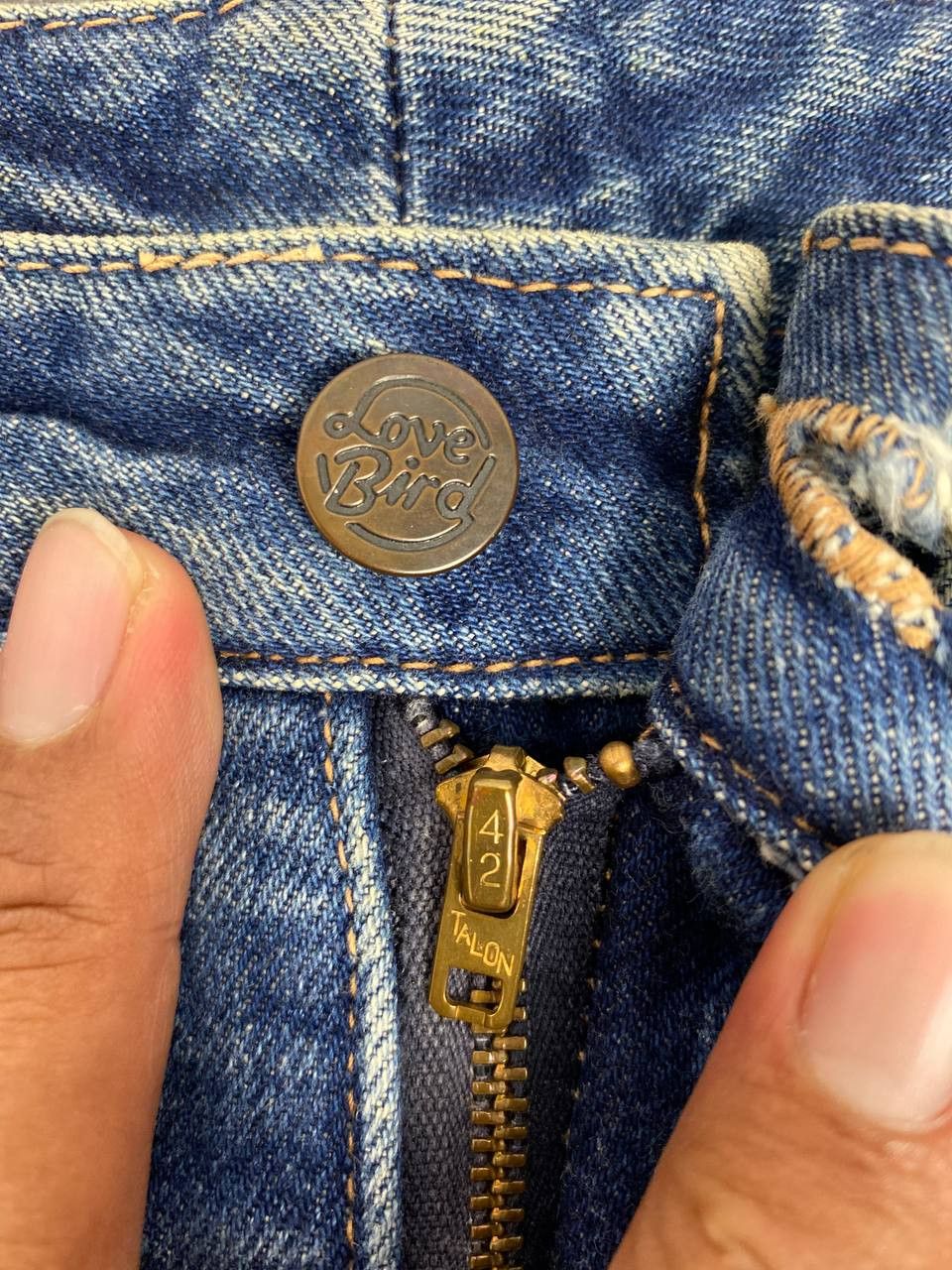 Vintage vintage lovebird highwaist denim talon zipper Size US 27 - 10 Thumbnail