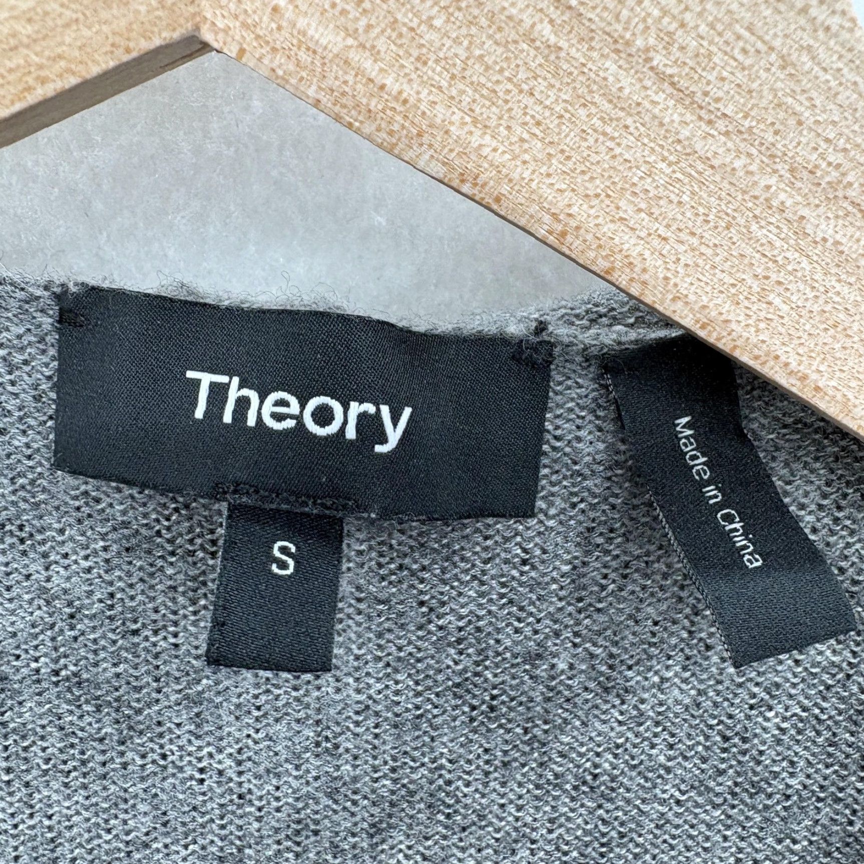 Theory Theory Cardigan Sweater Womens Small Gray Hooded Open Front Pockets Merino Knit Size S / US 4 / IT 40 - 4 Thumbnail