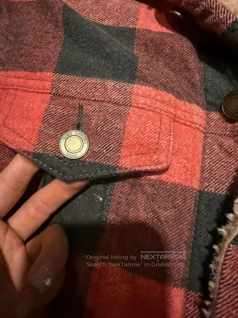 Saint Laurent Paris Saint Laurent Paris Lamb wool plaid jacket. Size US S / EU 44-46 / 1 - 5 Thumbnail