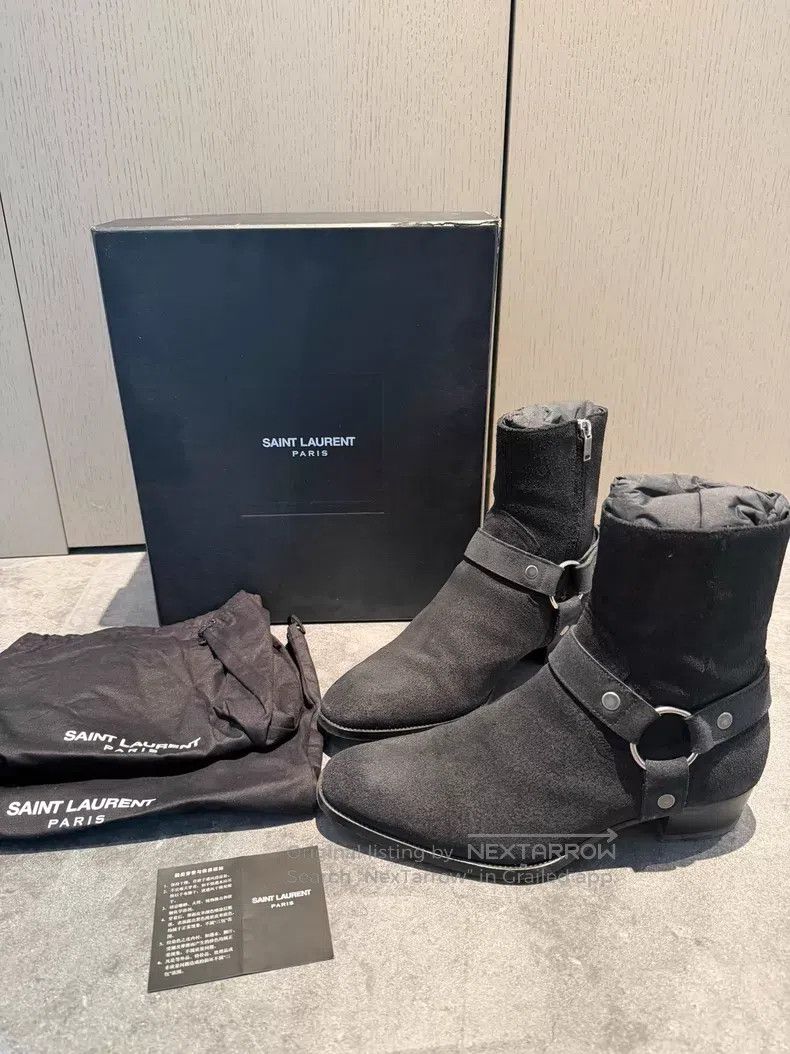 Saint Laurent Paris Saint Laurent Paris Men's black suede side buckle leather Size US 8.5 / EU 41-42 - 1 Thumbnail