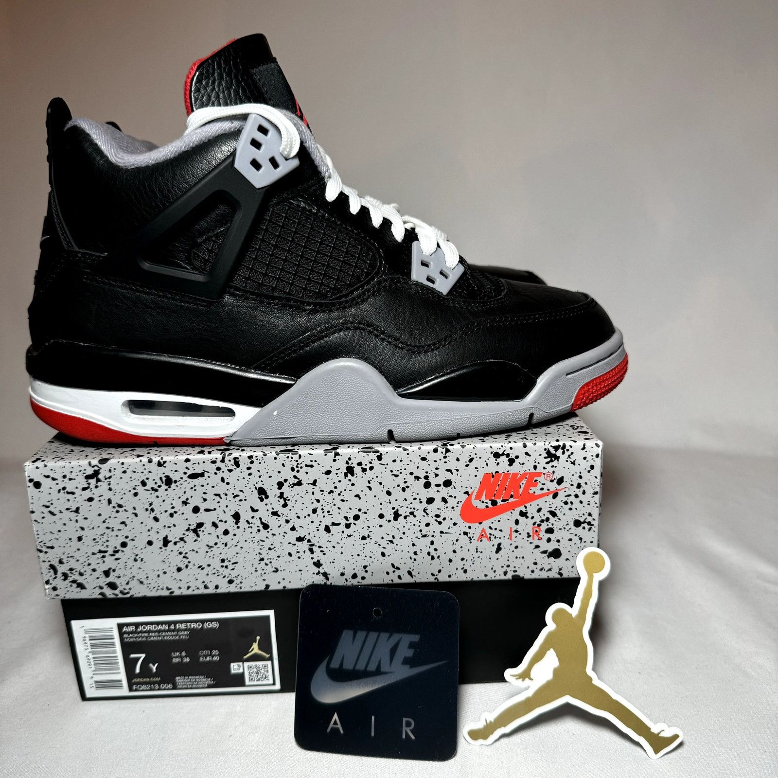 Jordan Brand × Nike Size 7 - Air Jordan 4 Retro GS Bred Reimagined Men's Shoes Size US 7 / EU 40 - 1 Thumbnail