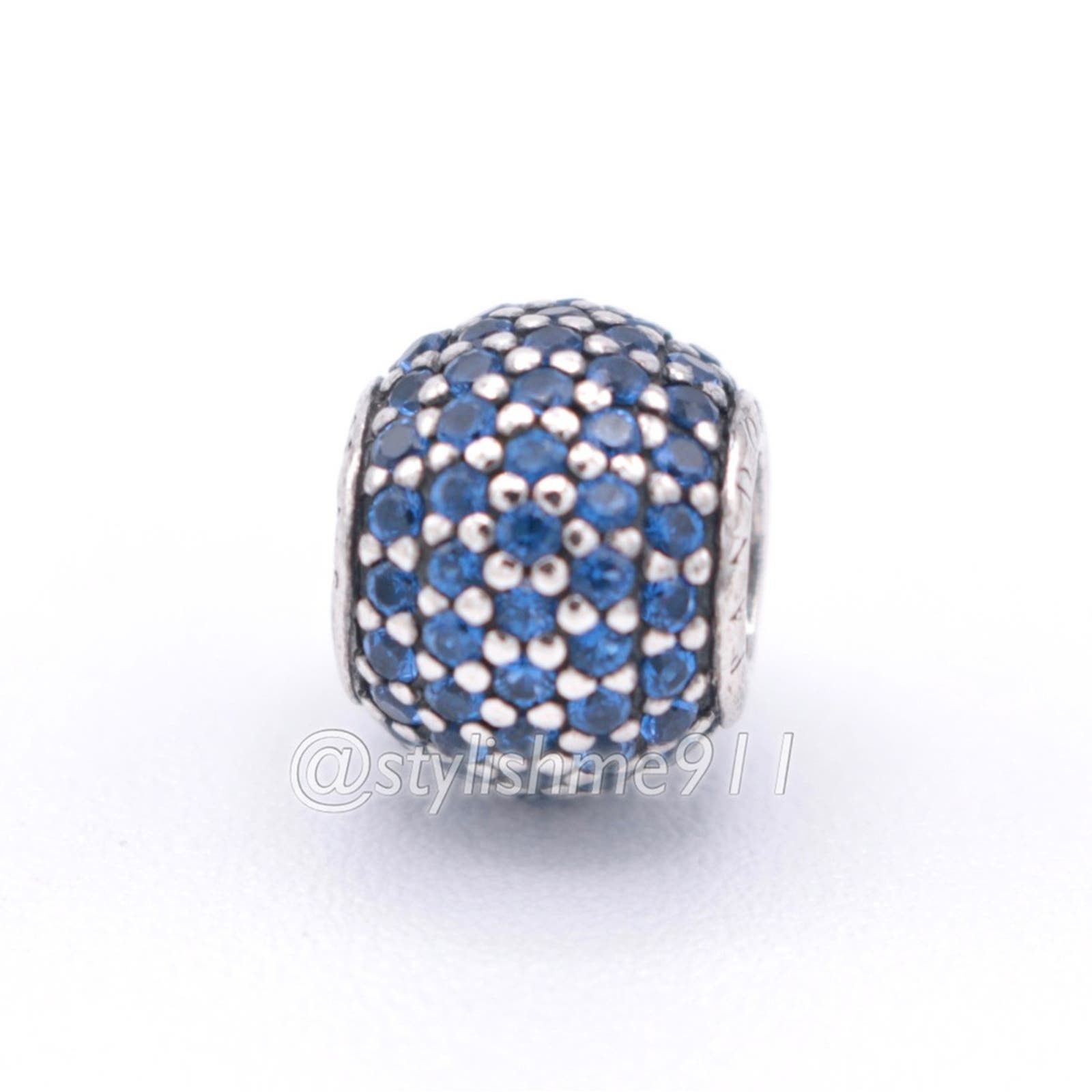 Authentic PANDORA Pave Lights with Blue Crystal Charm