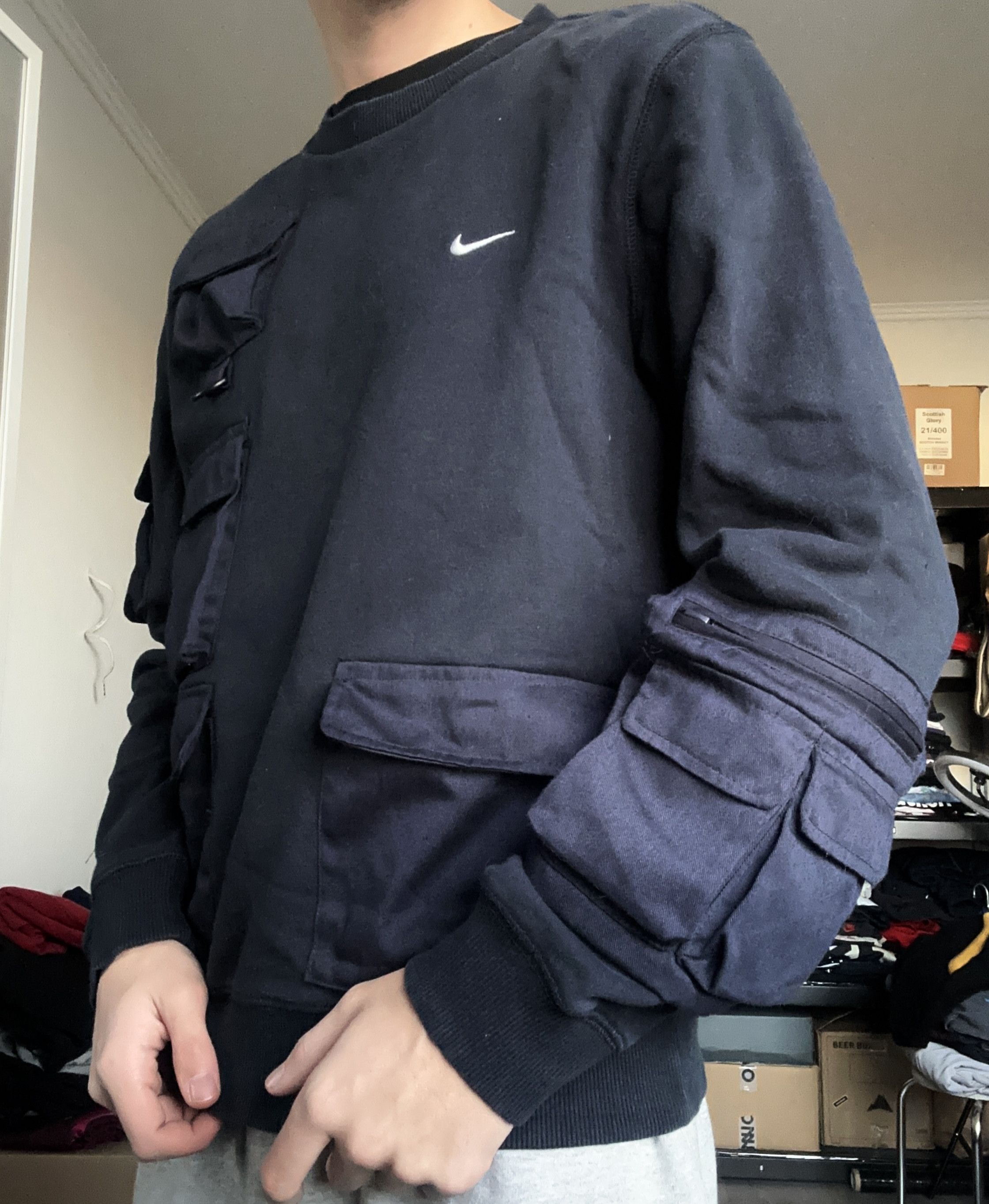 Nike Nike Custom y2k Vintage Cargo Multi Pocket Boxy Sweatshirt Size US M / EU 48-50 / 2 - 5 Thumbnail