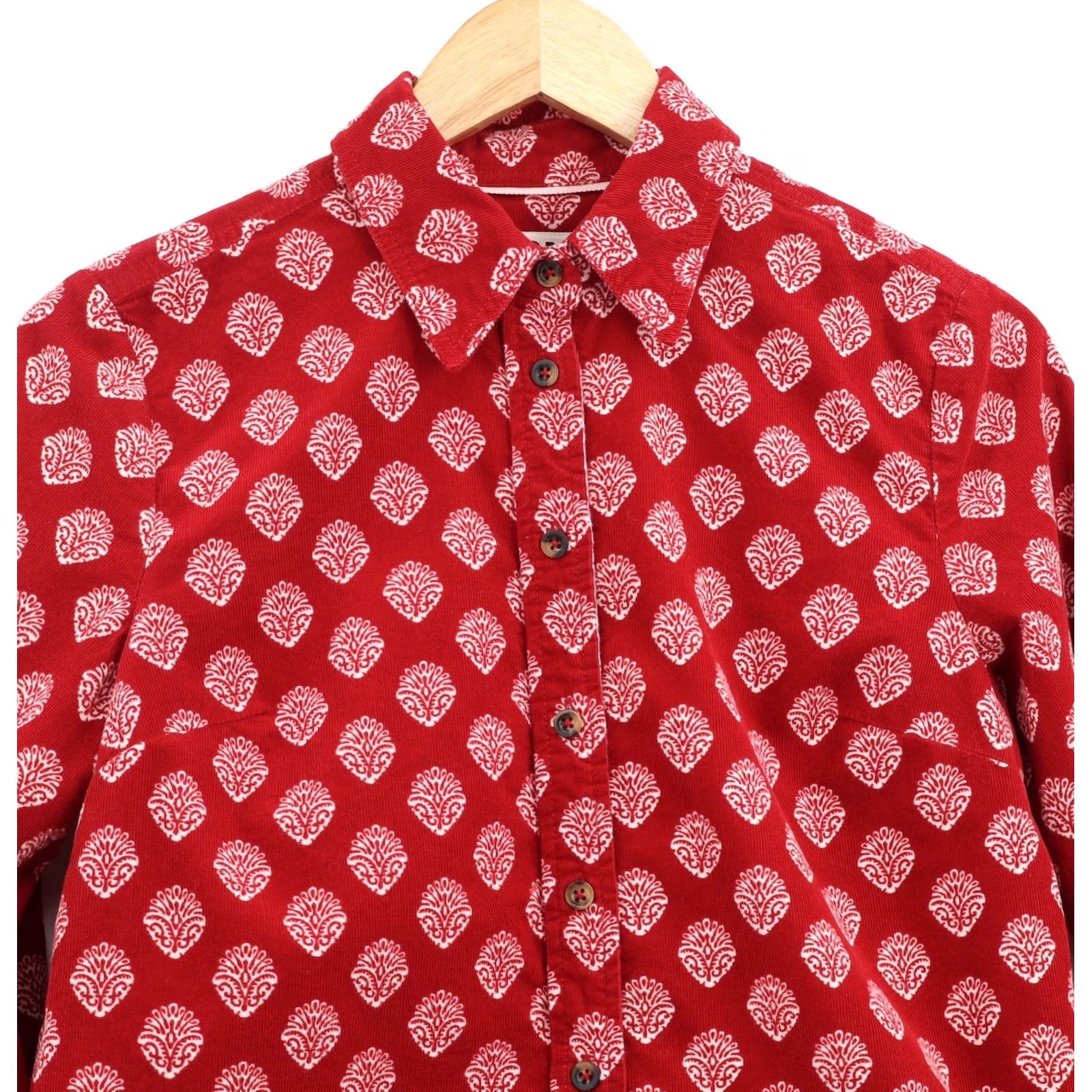 Boden Boden Shirt Women's Sienna Cord Shirt Rythmic Red Ornate Stamp Sz 6 Size M / US 6-8 / IT 42-44 - 3 Thumbnail