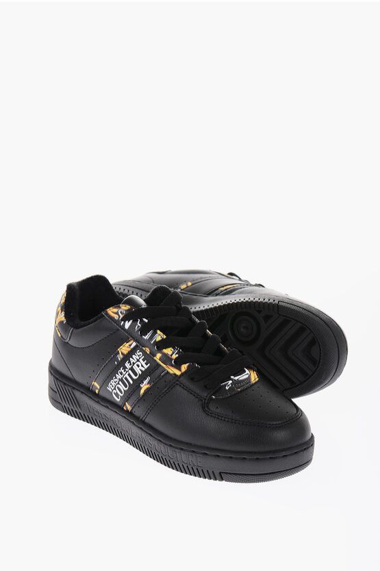 Versace JEANS COUTURE Leather MEYSSA LowTop Sneakers with Baroque M