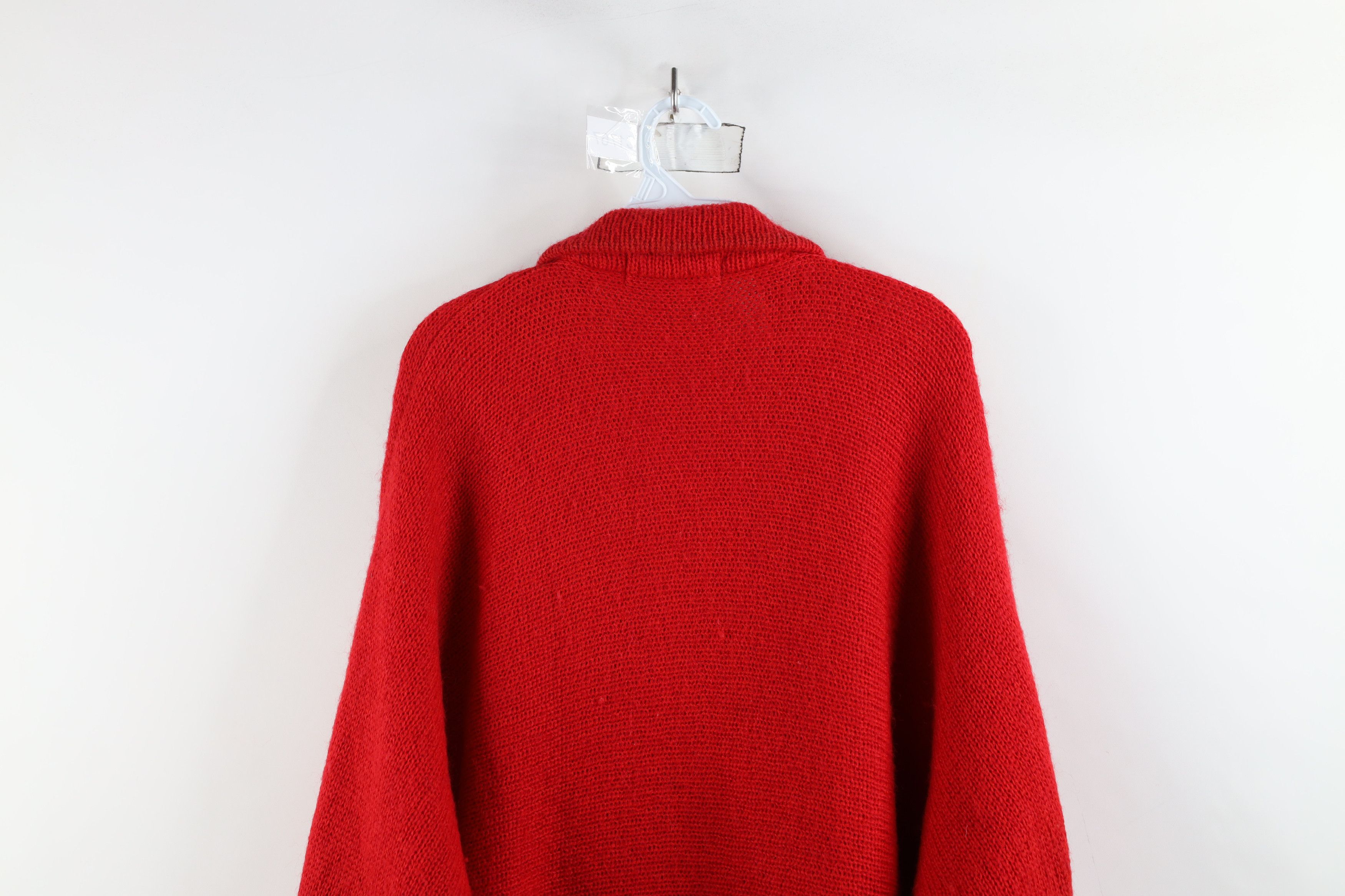 Vintage Vintage 80s Heavy Dolman Sleeve Wool Knit Cardigan Sweater Size M / US 6-8 / IT 42-44 - 10 Thumbnail