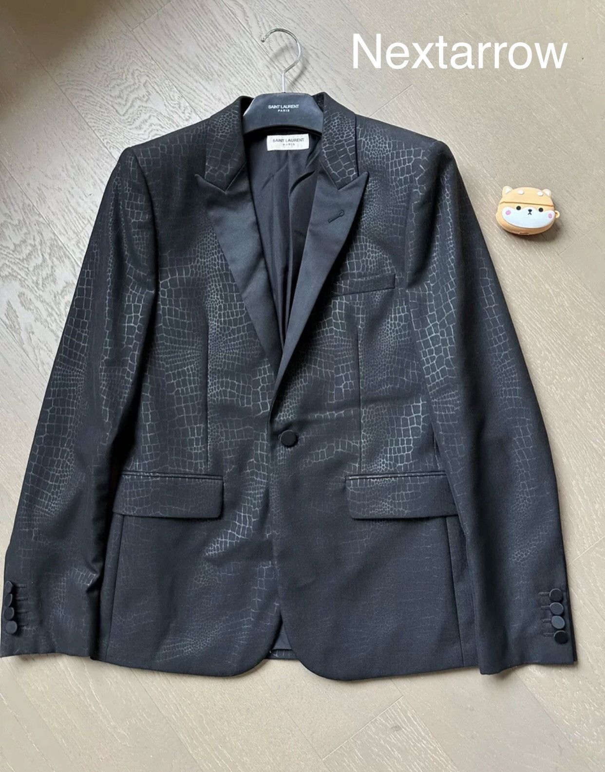Saint Laurent Paris × Yves Saint Laurent Saint laurent slp Satin Sword Collar Scale Jacket Suit Size 46S - 1 Thumbnail