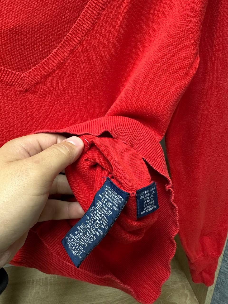 Polo Ralph Lauren × Vintage Vintage Polo Ralph Lauren Big Logo Red Sweater Size M / US 6-8 / IT 42-44 - 10 Thumbnail