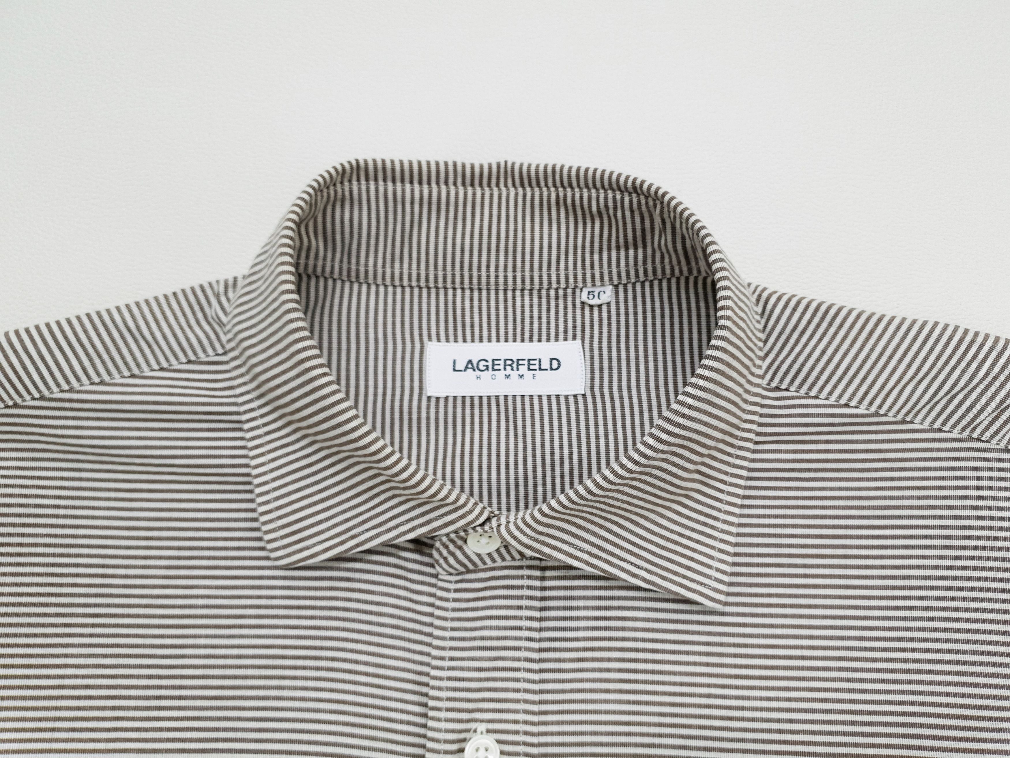 Karl Lagerfeld Lagerfeld Homme Pinstripe Button Down Shirt Size US L / EU 52-54 / 3 - 3 Thumbnail