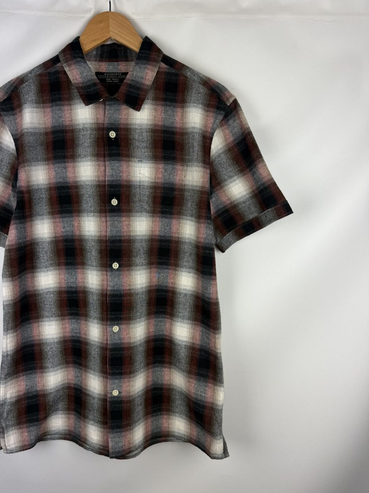Allsaints Allsaints Men Dwight SS Men’s Plaid Flannel Button Up Shirt Size US S / EU 44-46 / 1 - 3 Thumbnail