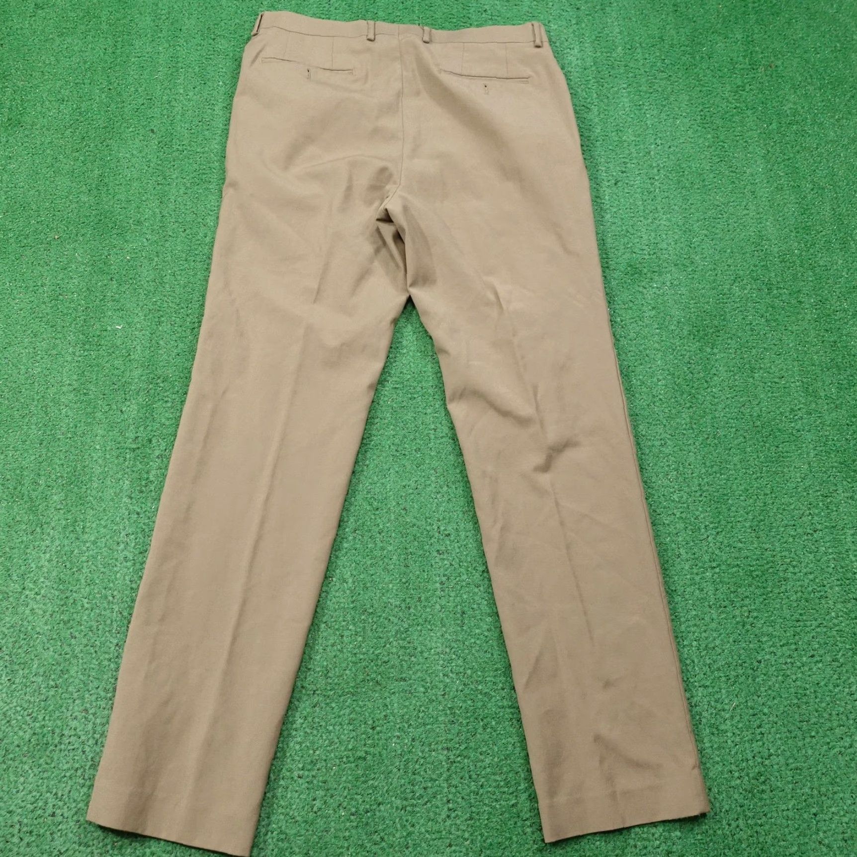 Ralph Lauren Lauren Ralph Lauren Pants Mens 34x34 Beige High Performance Wool Dress Pants Front Zip Flat Front Workwear Mens 34W/34L Beige Size US 34 / EU 50 - 4 Thumbnail