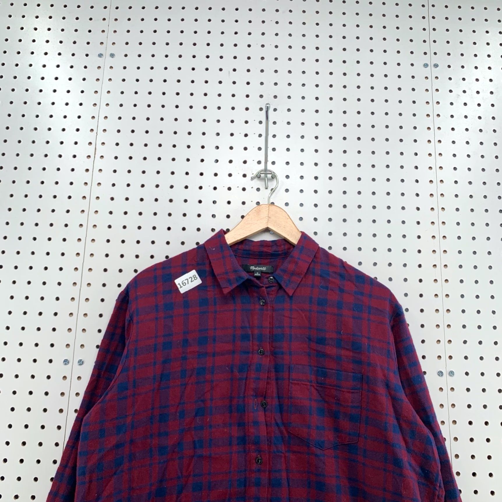 Madewell Madewell Button-Up Shirt Womens Medium Blue Purple Plaid Long Sleeve 100% Cotton Size M / US 6-8 / IT 42-44 - 5 Thumbnail