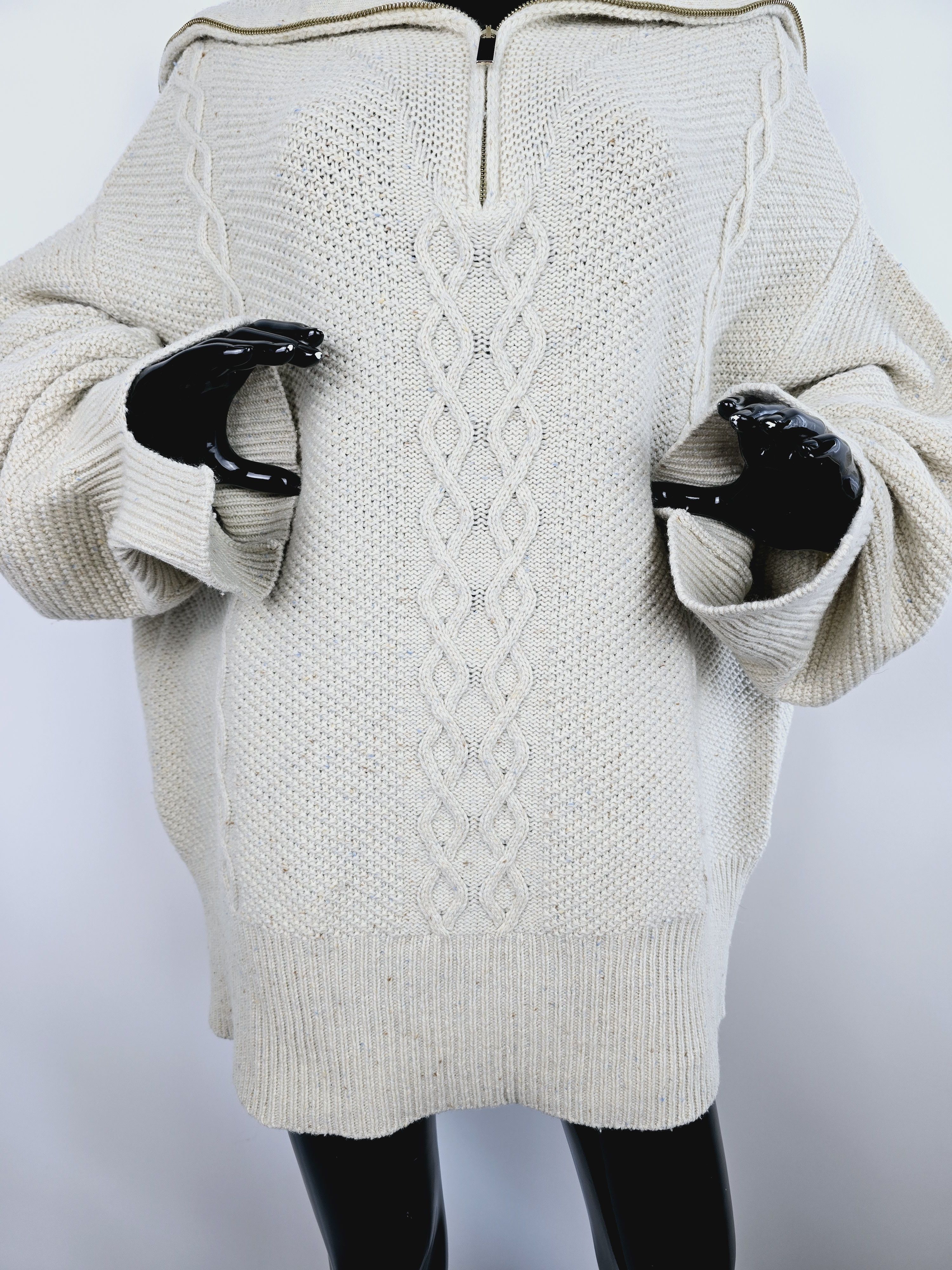 Designer × Other Oversized Wool Sweater by Aylin Koenig 100% Virgin Wool M/L Size M / US 6-8 / IT 42-44 - 4 Thumbnail