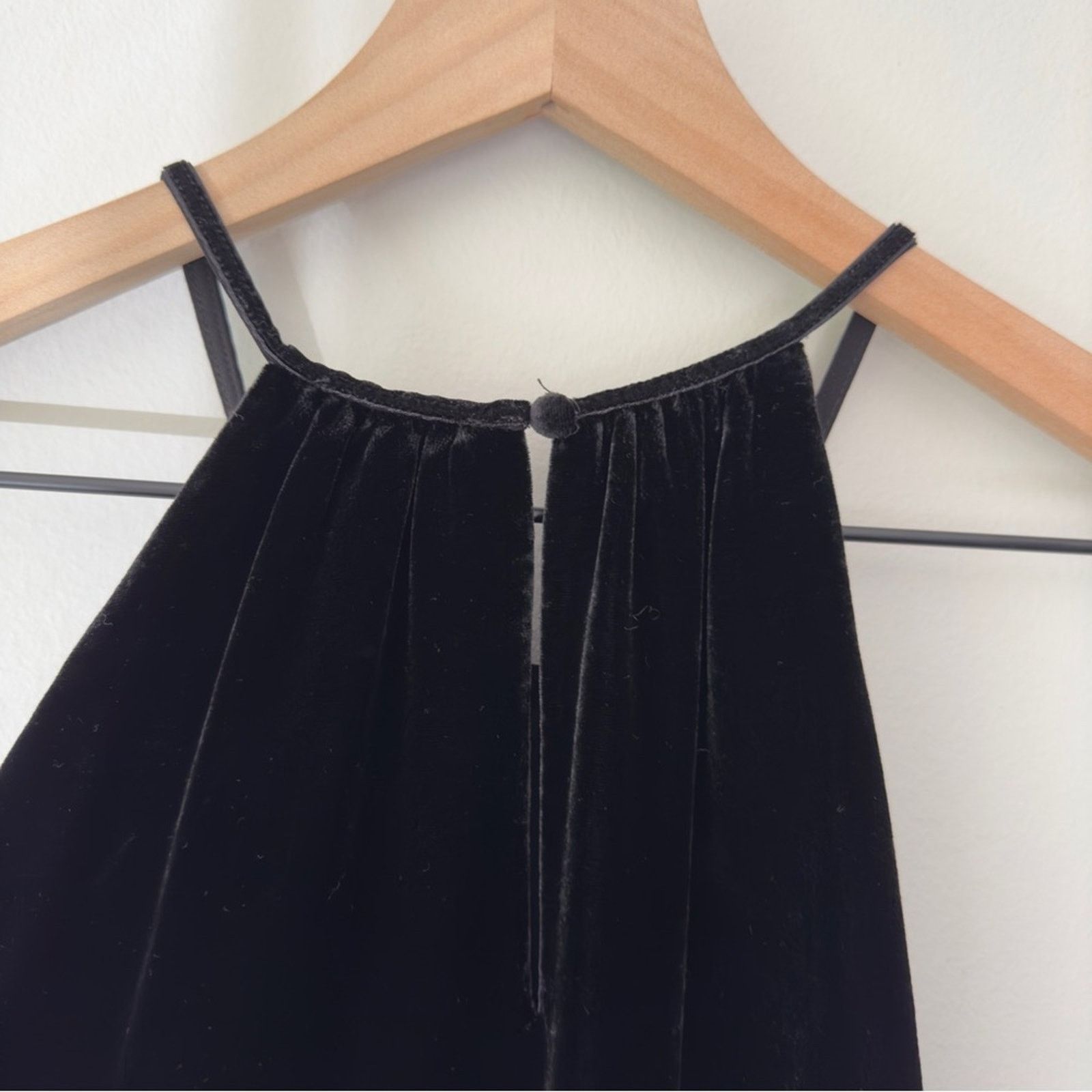 Joie Joie Silk Blend Velvet Tank Top Spaghetti Strap Button Lined Size S / US 4 / IT 40 - 4 Thumbnail