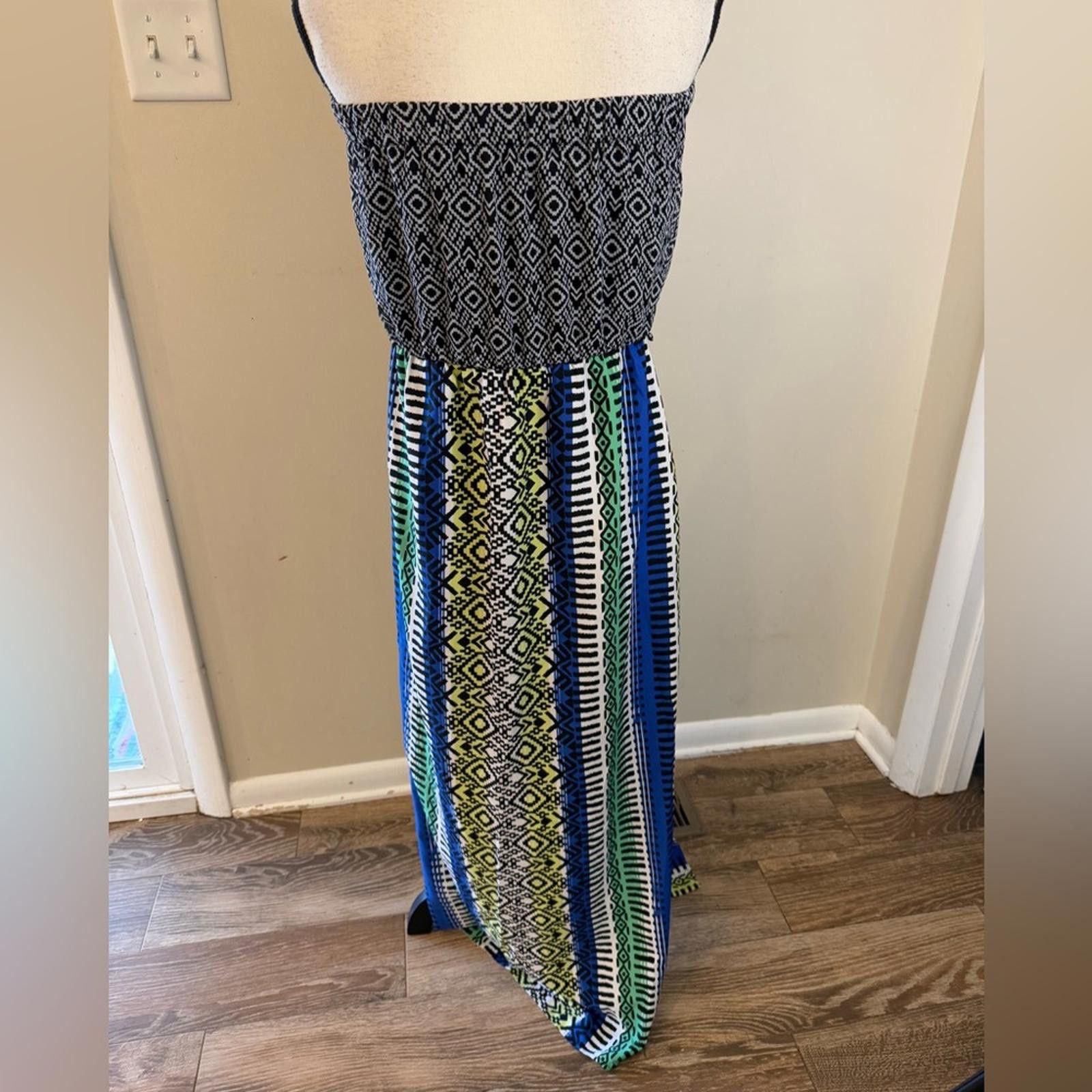 Halo Halo strapless maxi dress colorful contrasting pattern SZ M Size M / US 6-8 / IT 42-44 - 3 Thumbnail