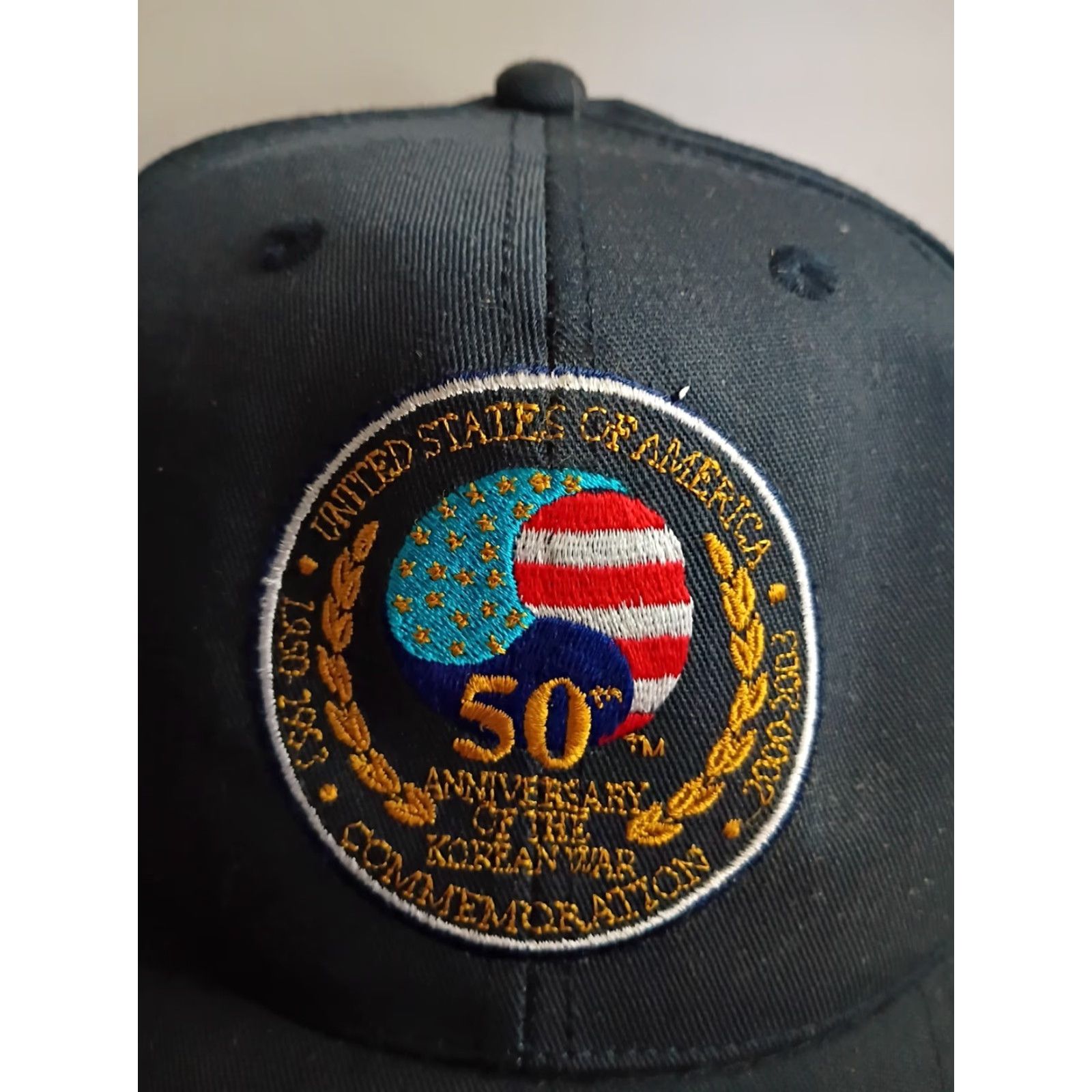 Vintage VINTAGE Snapback Cap Korean War Commemoration Blue United States of America Adjustable Cap Hat Size ONE SIZE - 2 Thumbnail