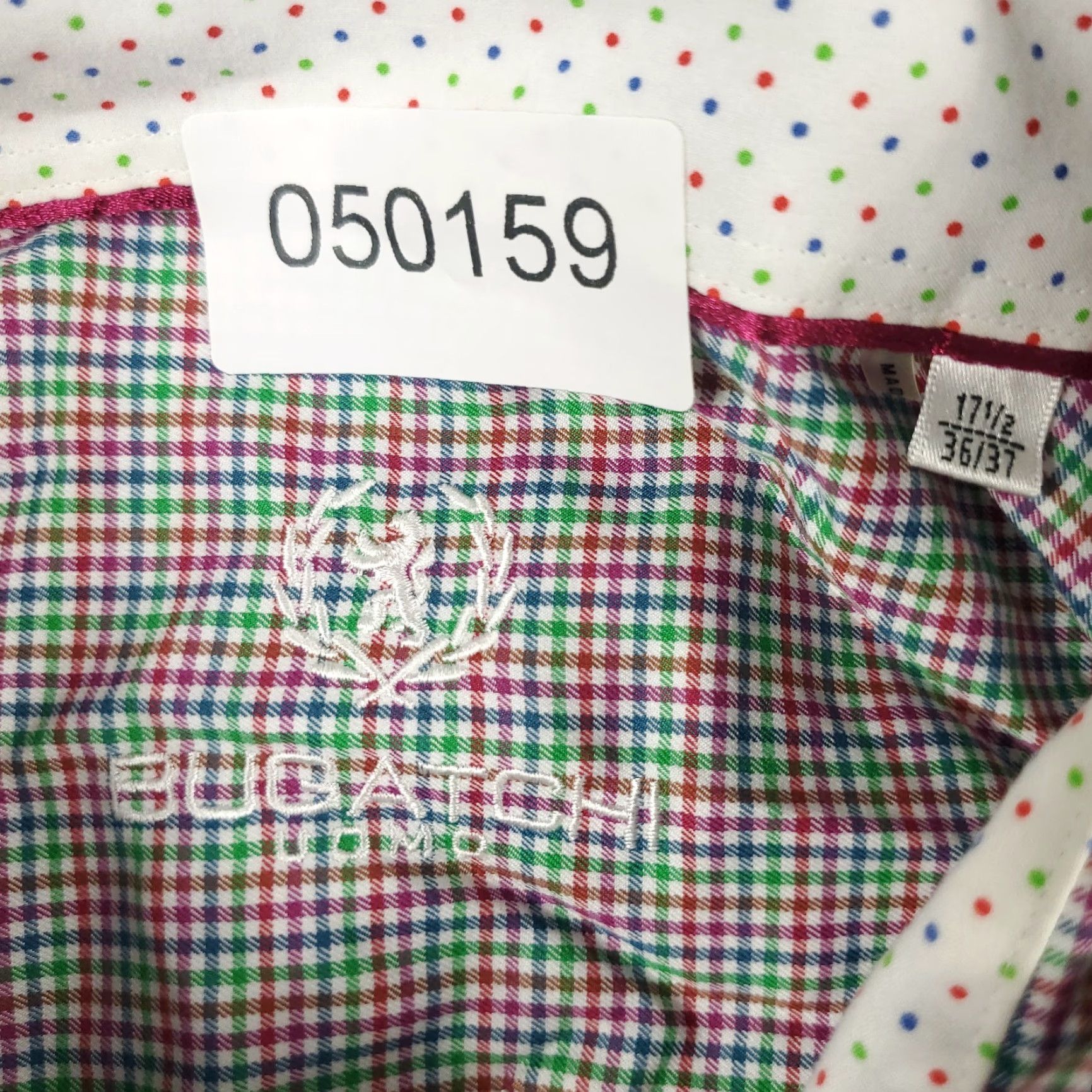 BUGATCHI Bugatchi Uomo Dress Shirt Mens 17.5 Red Check Long Sleeve Button-Up Casual Formal Size 46R - 7 Thumbnail