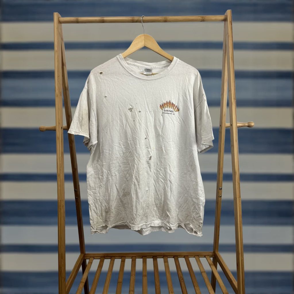 Gildan VTG Firebelly Roll Me A Faddi Super Thrashed Distressed Worn Cotton T-Shirt XL Men White Size US XL / EU 56 / 4 - 1 Thumbnail