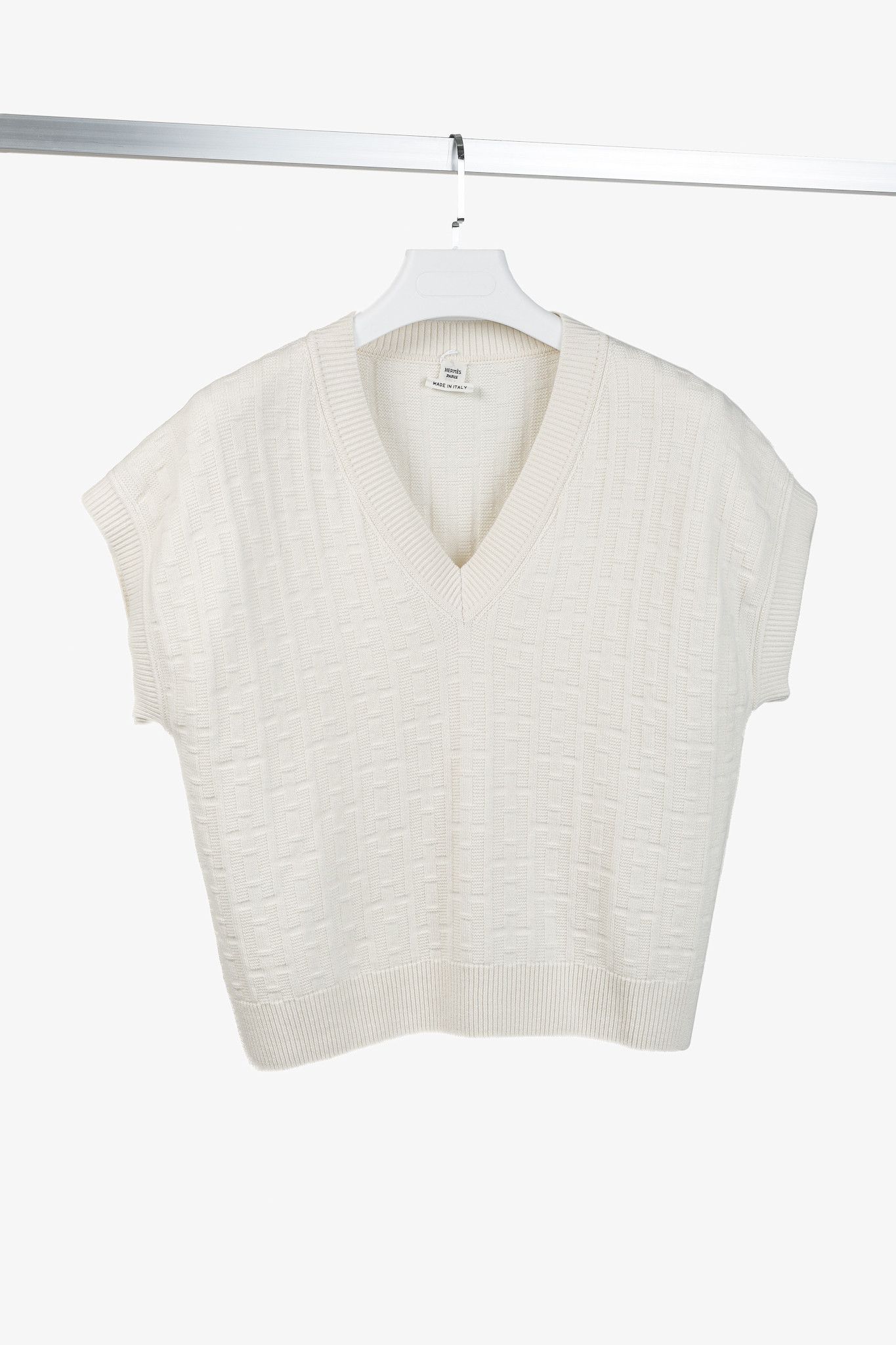 Hermes Hermes Cream Monogram Wool-Knit Sweater Vest & Pants Set Size M / US 6-8 / IT 42-44 - 1 Thumbnail