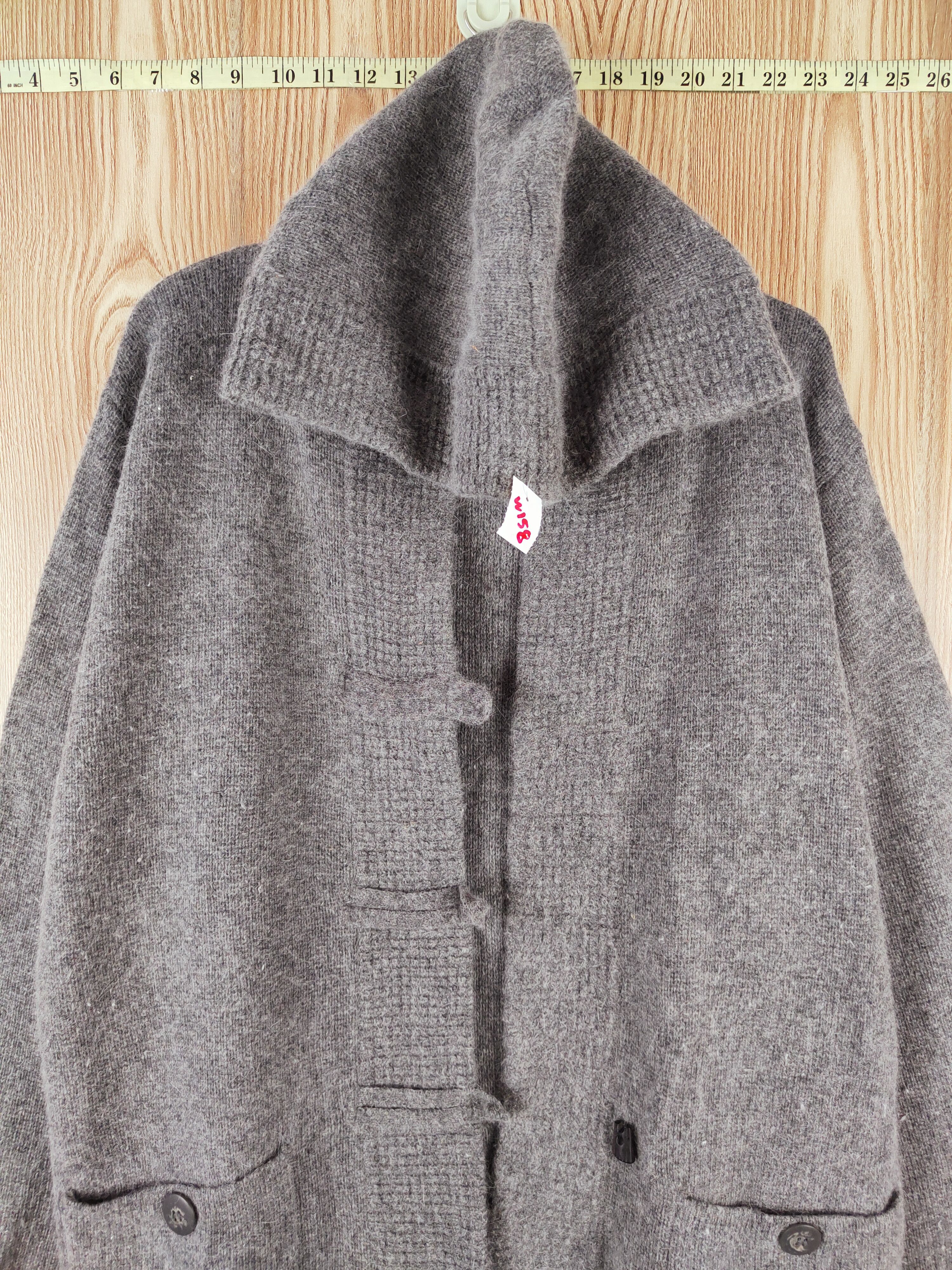 Japanese Brand Platane Gray Knitwear Hoodie Wool Duffle Cardigan #W158 Size US L / EU 52-54 / 3 - 4 Thumbnail