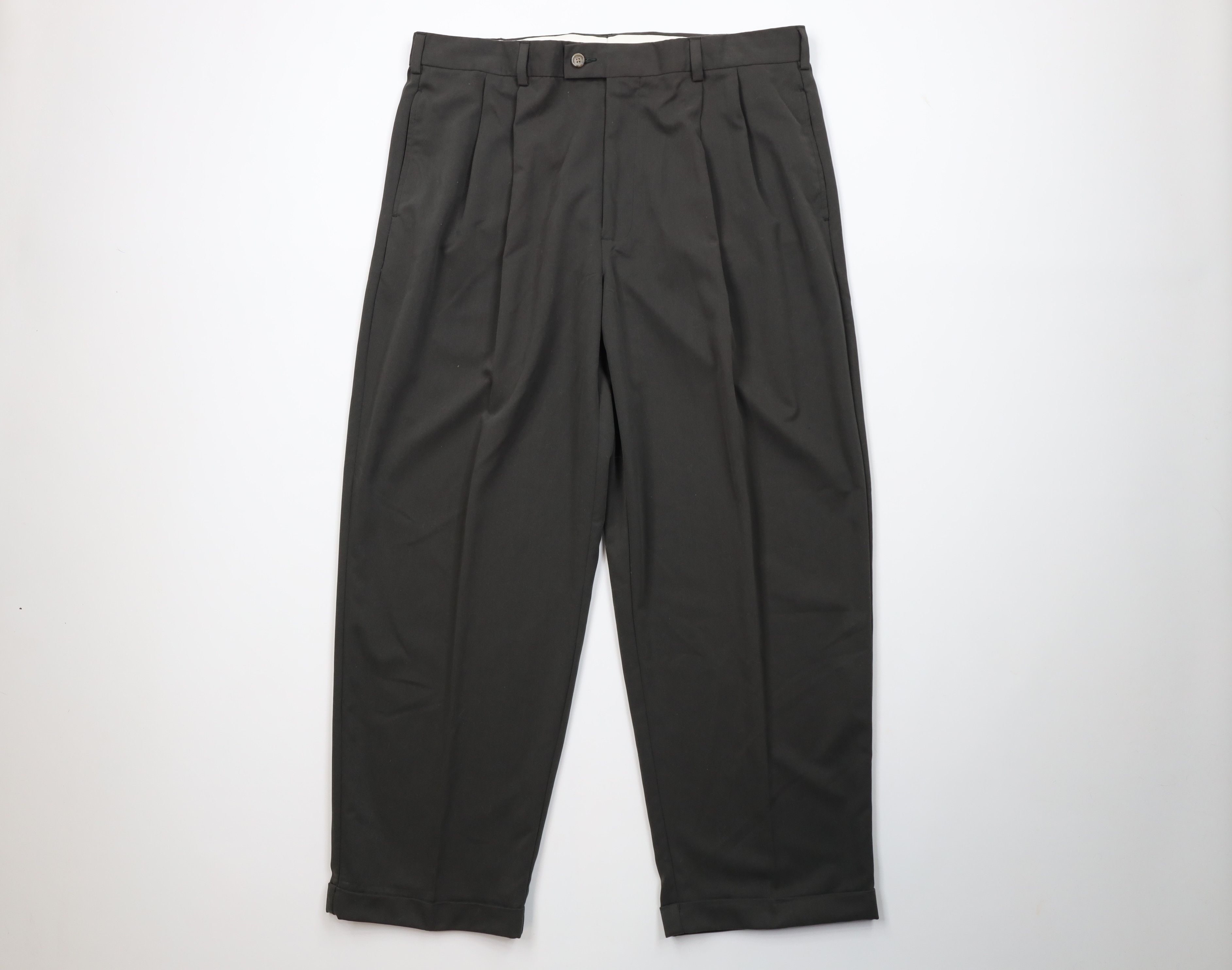 Vintage Vintage Y2K Streetwear Microfiber Wide Leg Chino Pants Green Size US 38 / EU 54 - 1 Thumbnail