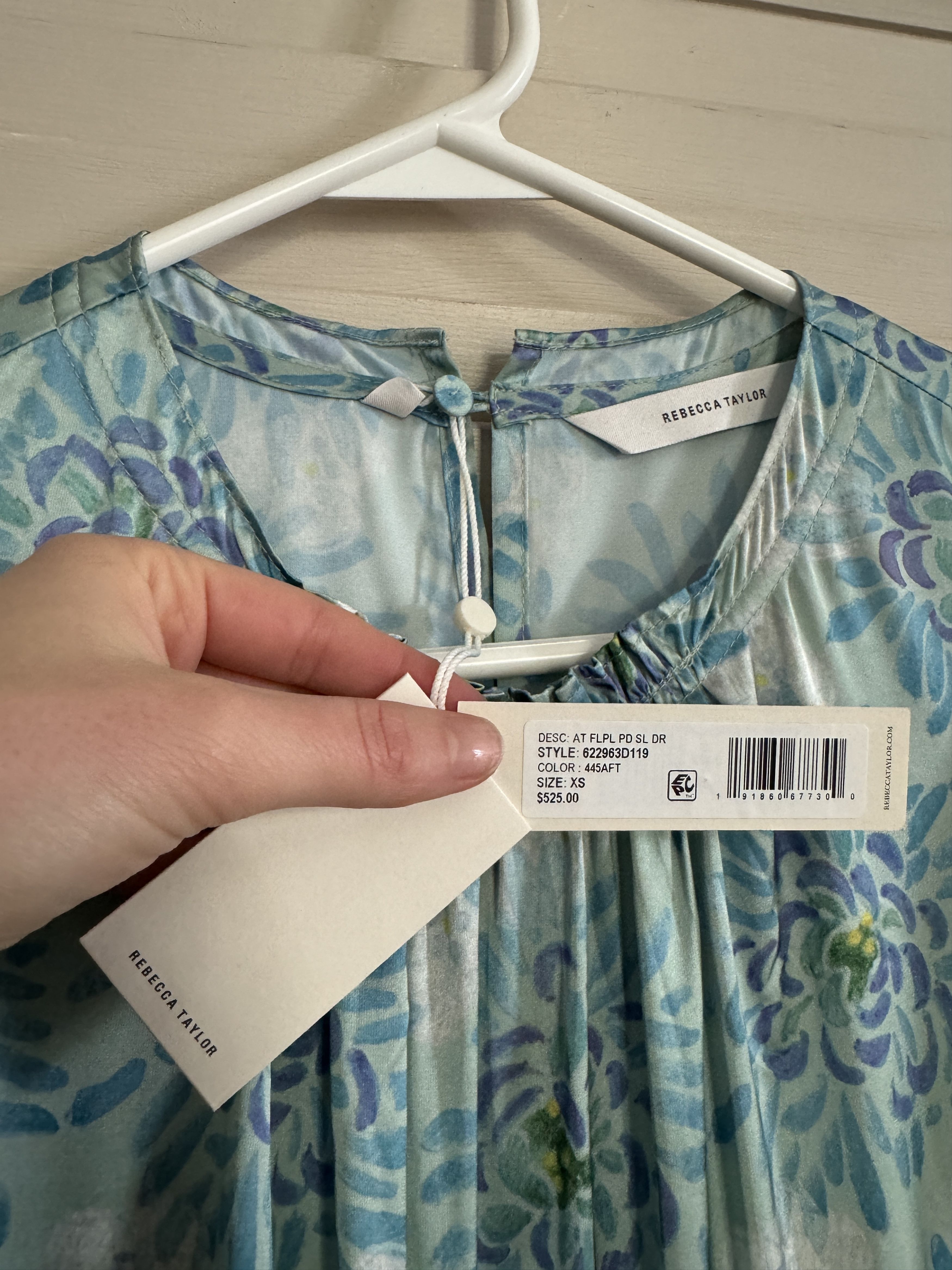 Rebecca Taylor Rebecca Taylor Blue & Green Floral Maxi Dress Size XS / US 0-2 / IT 36-38 - 4 Thumbnail