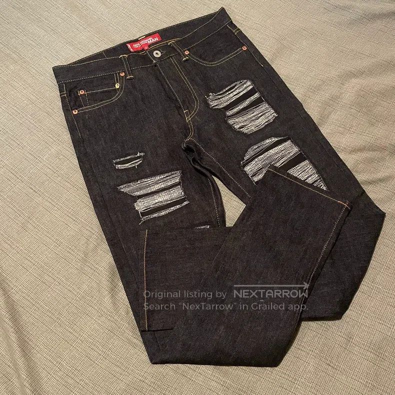 Junya Watanabe JUNYA WATANABE size S Patchwork Raw Denim Jeans Size 23" - 8 Thumbnail
