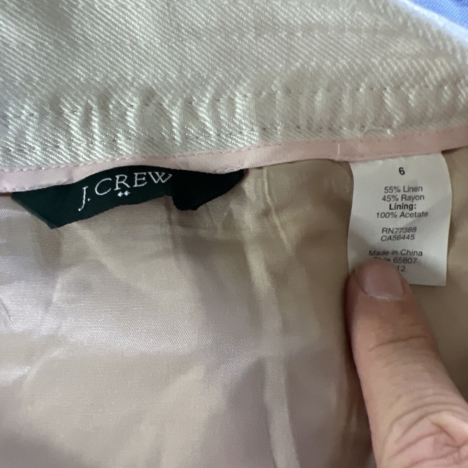 J.Crew J Crew Womens Button Linen Blend Short Mini Skirt Size 6 Size 28" / US 6 / IT 42 - 3 Thumbnail