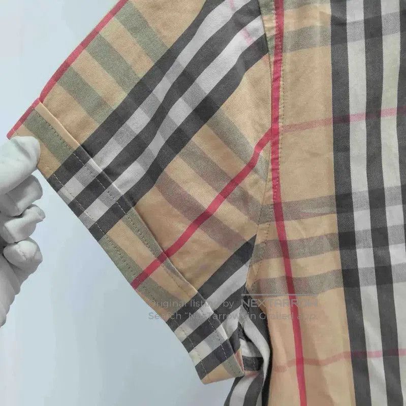 Burberry Burberry Summer Beige Cotton Short Sleeve Shirt. Size L / US 10 / IT 46 - 6 Thumbnail