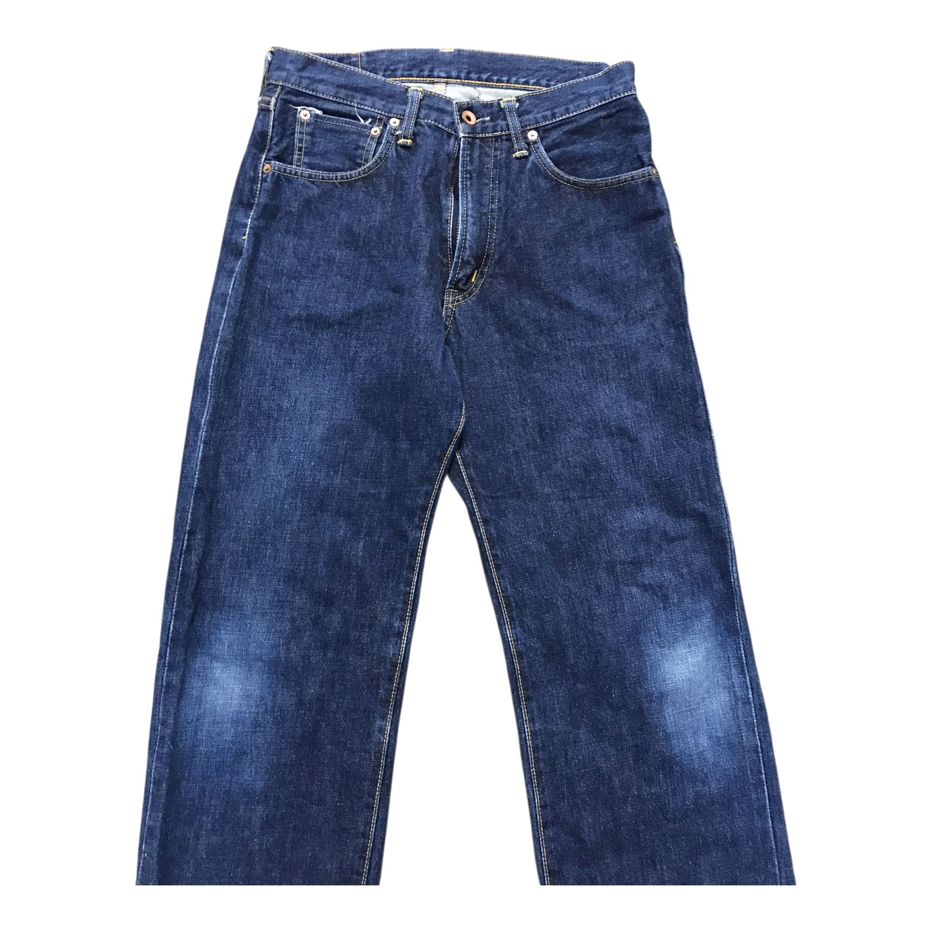Edwin × Japanese Brand × Vintage 505X EDWIN Tag Orange Selvedge Blue Pant Size US 30 / EU 46 - 2 Thumbnail