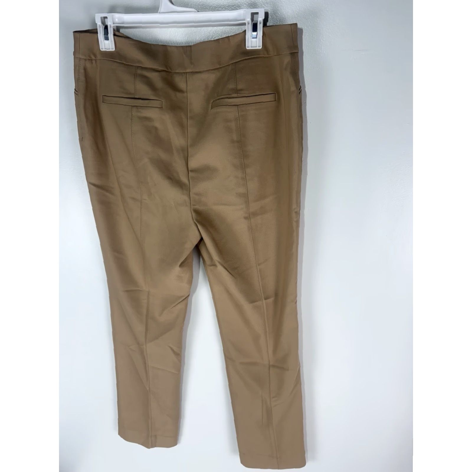 Vintage Chico's Dress Pants Women Size 10 Tan Slimming Stretch Pockets Easy Care Machine Washable Womens Size 32" / US 10 / IT 46 - 4 Thumbnail