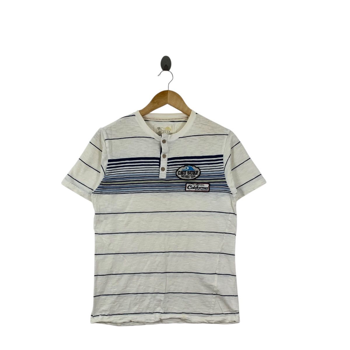Other CRU DESIGNS SURF California Striped Henley Tee Shirt Top Size US M / EU 48-50 / 2 - 3 Thumbnail