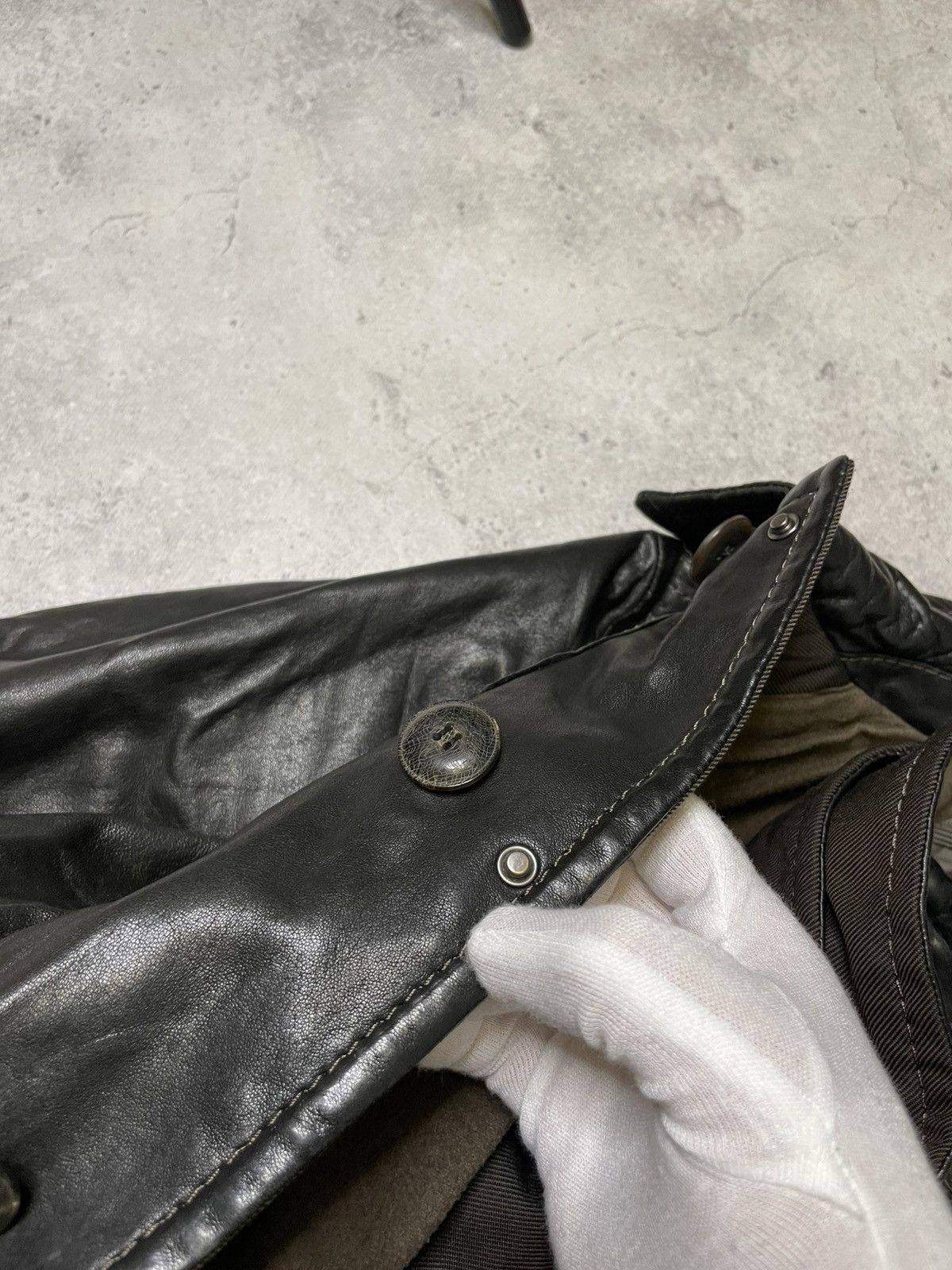 Gimo's Gimo’s Leather black Coat Jacket Rivets And Buttons Size XL Size US XL / EU 56 / 4 - 8 Thumbnail