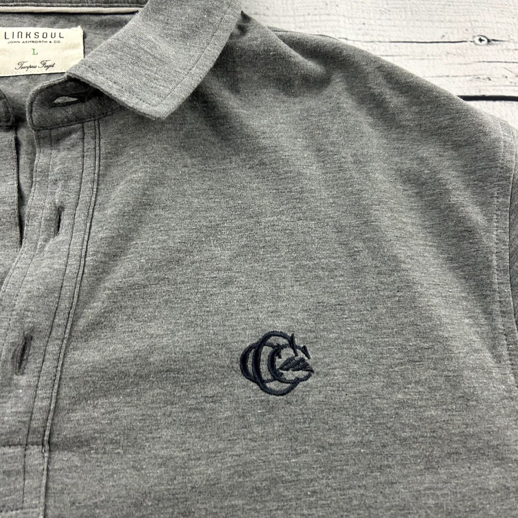Vintage Linksoul Cherry Creek Country Club Short Sleeve Golf Polo Shirt Men's L Gray Size US L / EU 52-54 / 3 - 3 Thumbnail