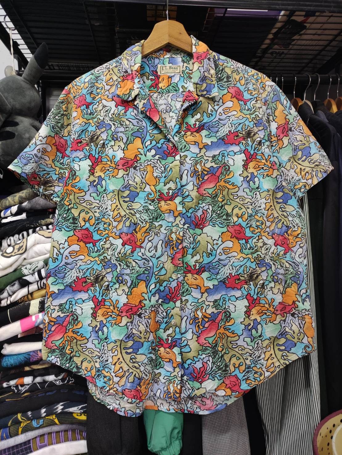 L.L. Bean Vtg 70's LL Bean Tropical Fly Fishing Made in USA Hawaiian Size US L / EU 52-54 / 3 - 1 Thumbnail