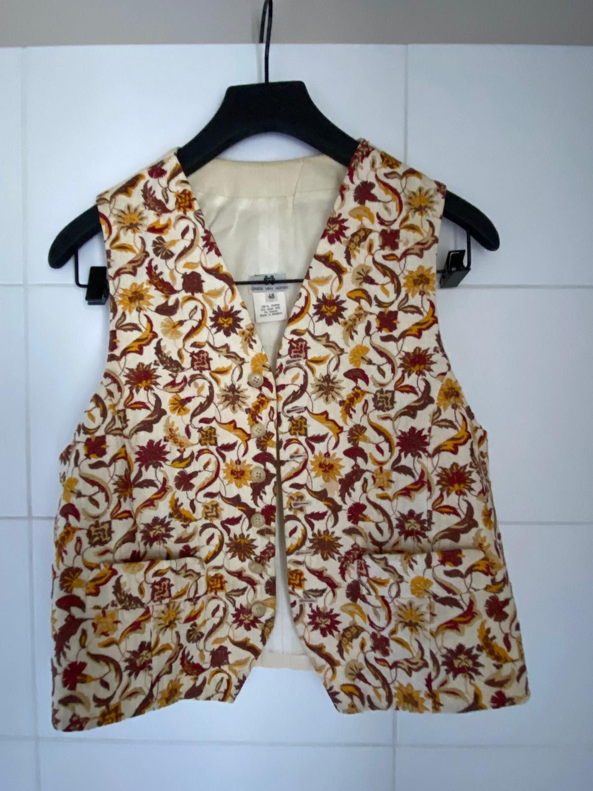 Dries Van Noten Unique hand-embroidered gilet with flowers Dries van Noten Size 48R - 1 Thumbnail