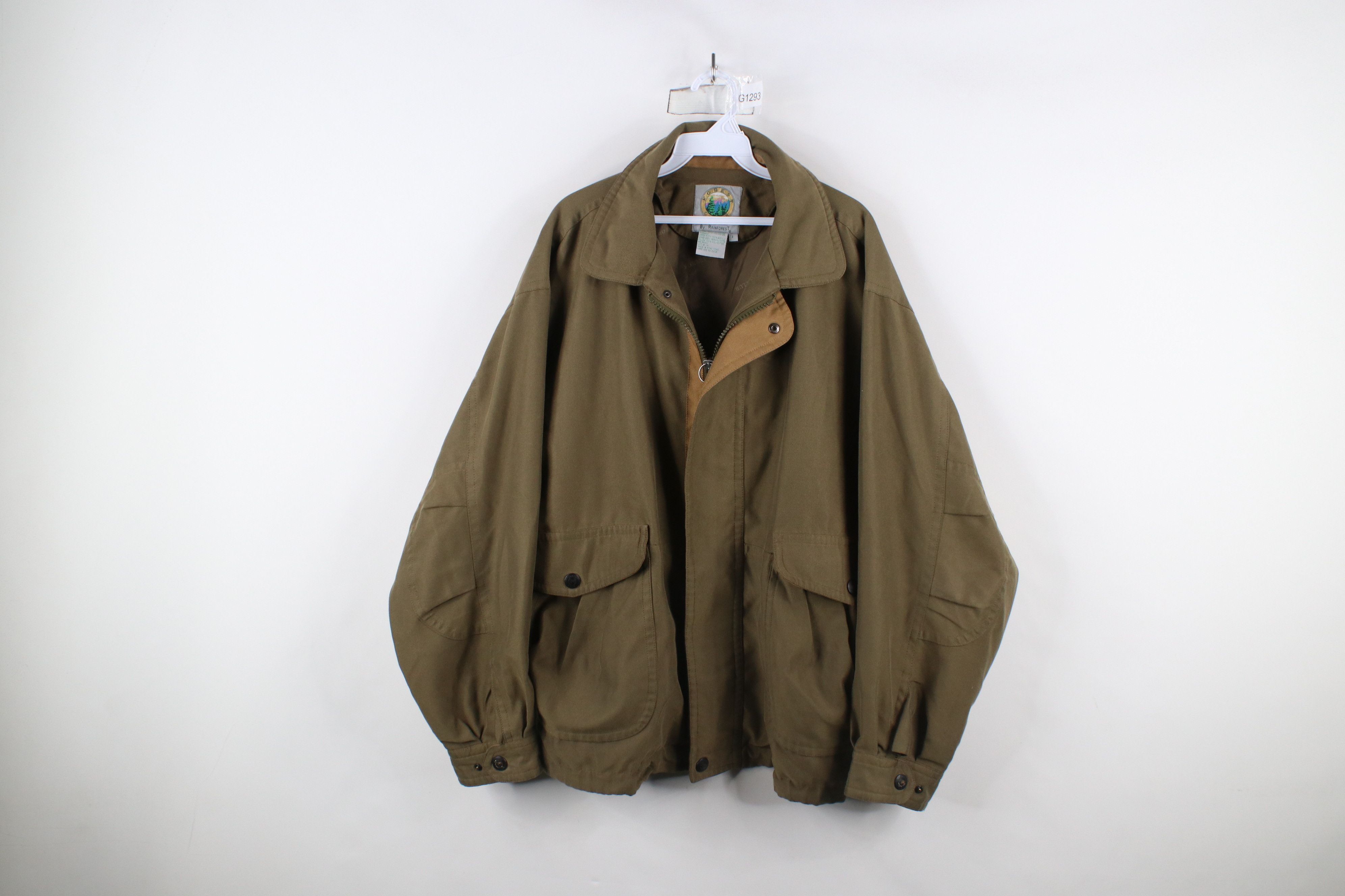 Vintage Vintage 90s Streetwear Pocket Full Zip Bomber Jacket Green Size US L / EU 52-54 / 3 - 1 Thumbnail