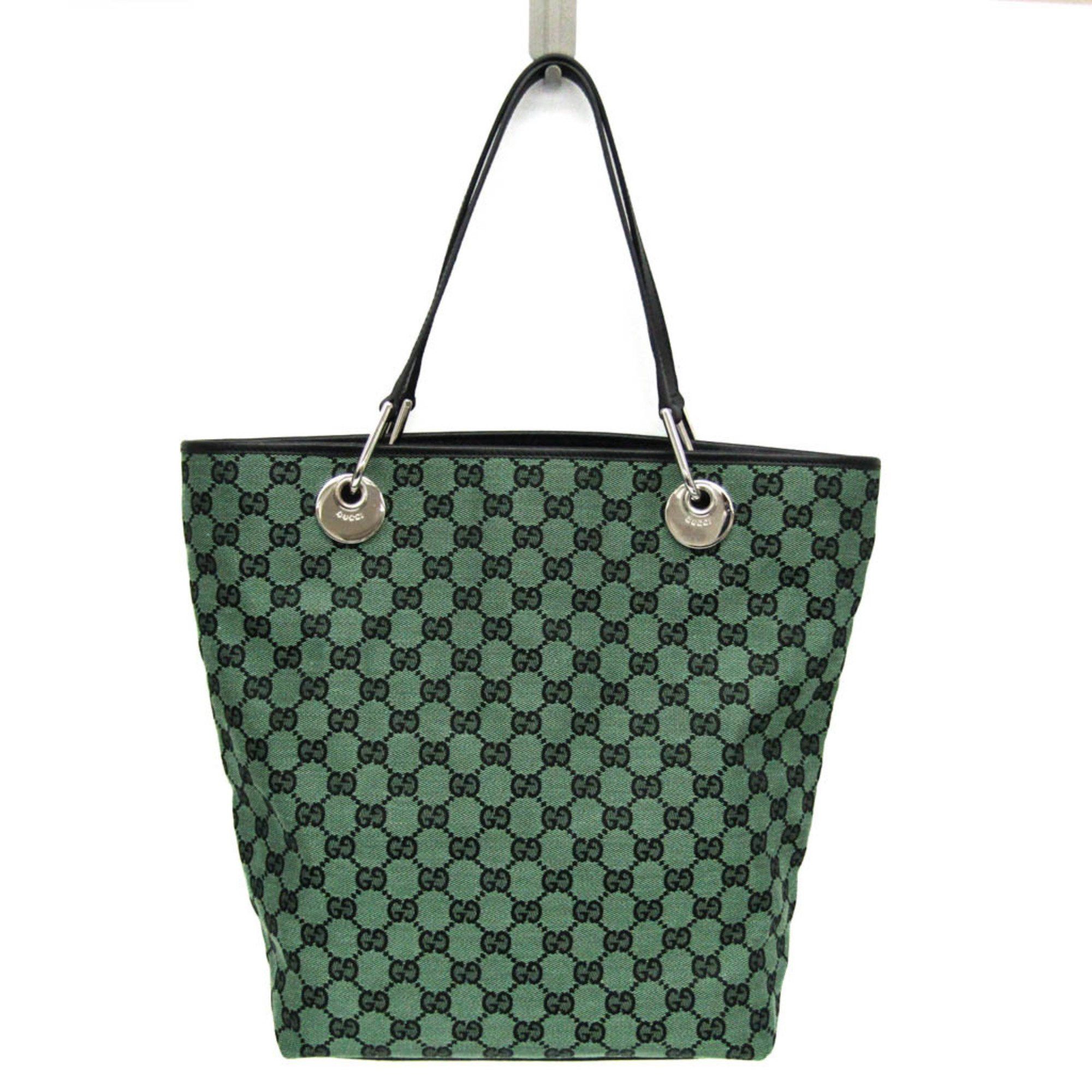 Gucci Gg Canvas Green Canvas Tote Bag (Pre-Owned) Size ONE SIZE - 1 Thumbnail
