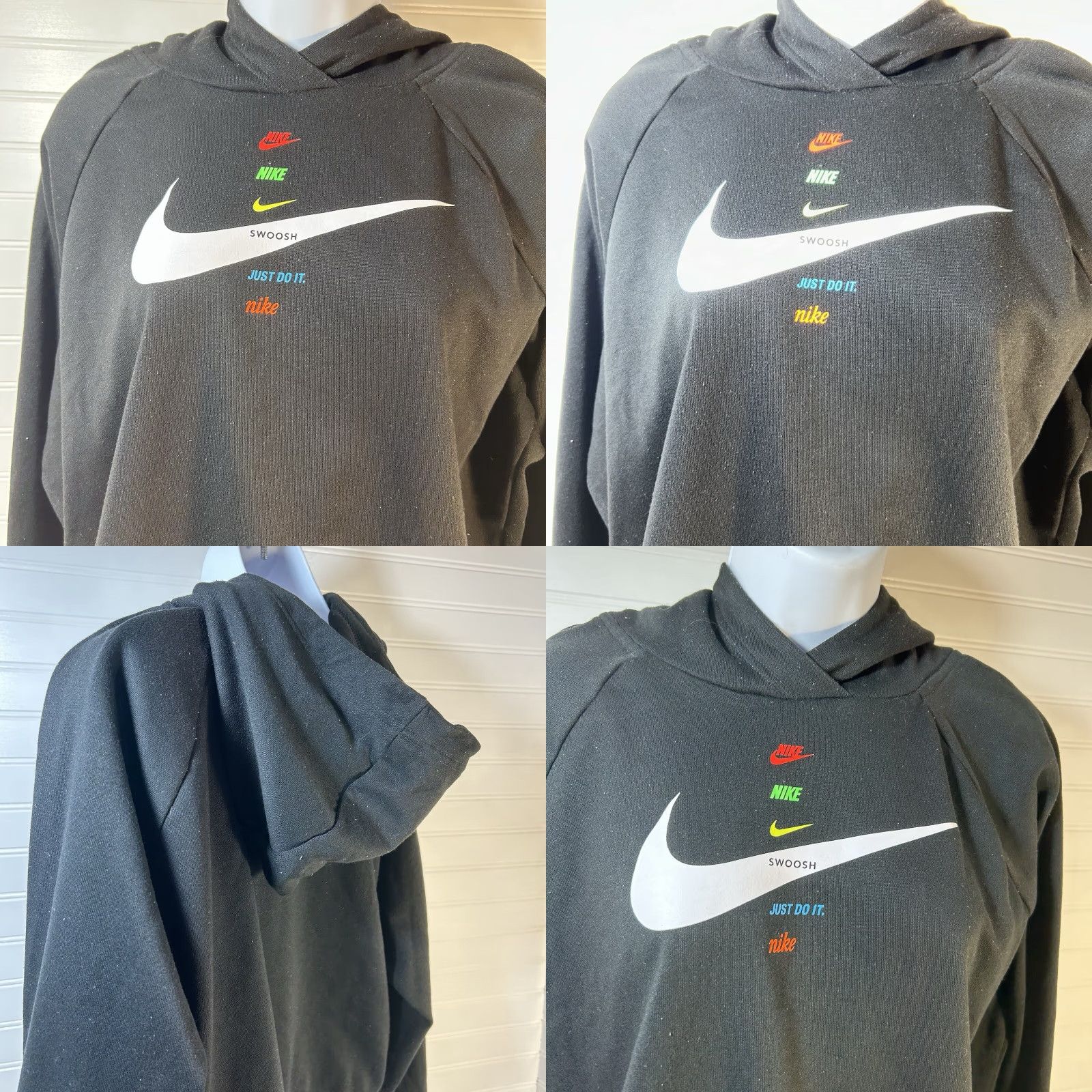 Nike Nike Fleece Hoodie Cropped Women M Black Center Swoosh DJ1123-011 Size M / US 6-8 / IT 42-44 - 8 Thumbnail