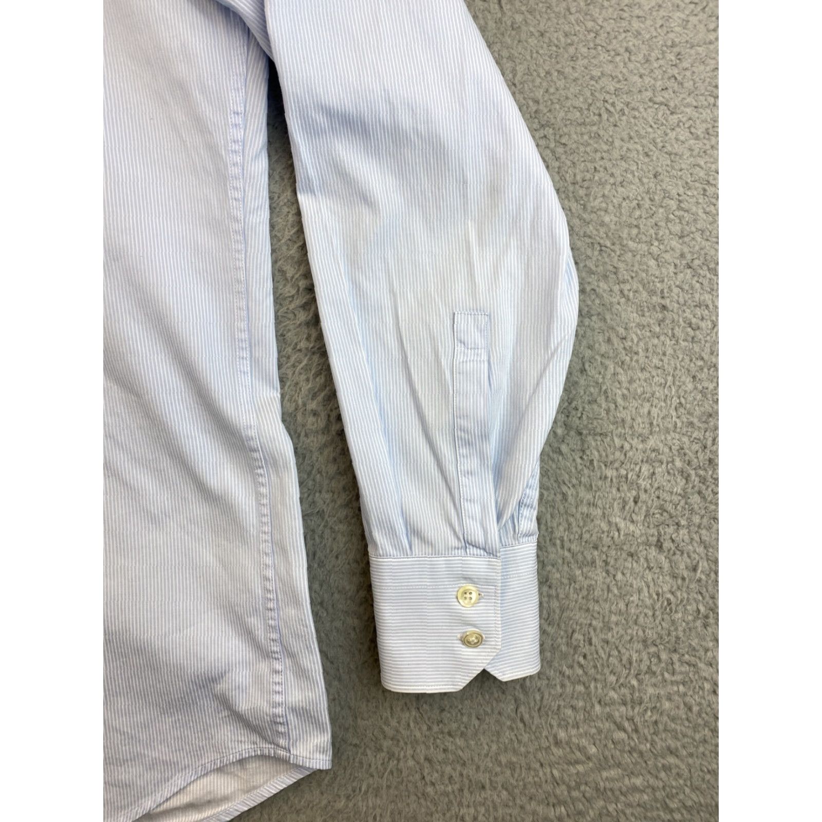 Vintage Boss Men Dress Shirt Size 15 Blue Button-Down Cotton Long Sleeve Office Casual Size 40R - 2 Thumbnail
