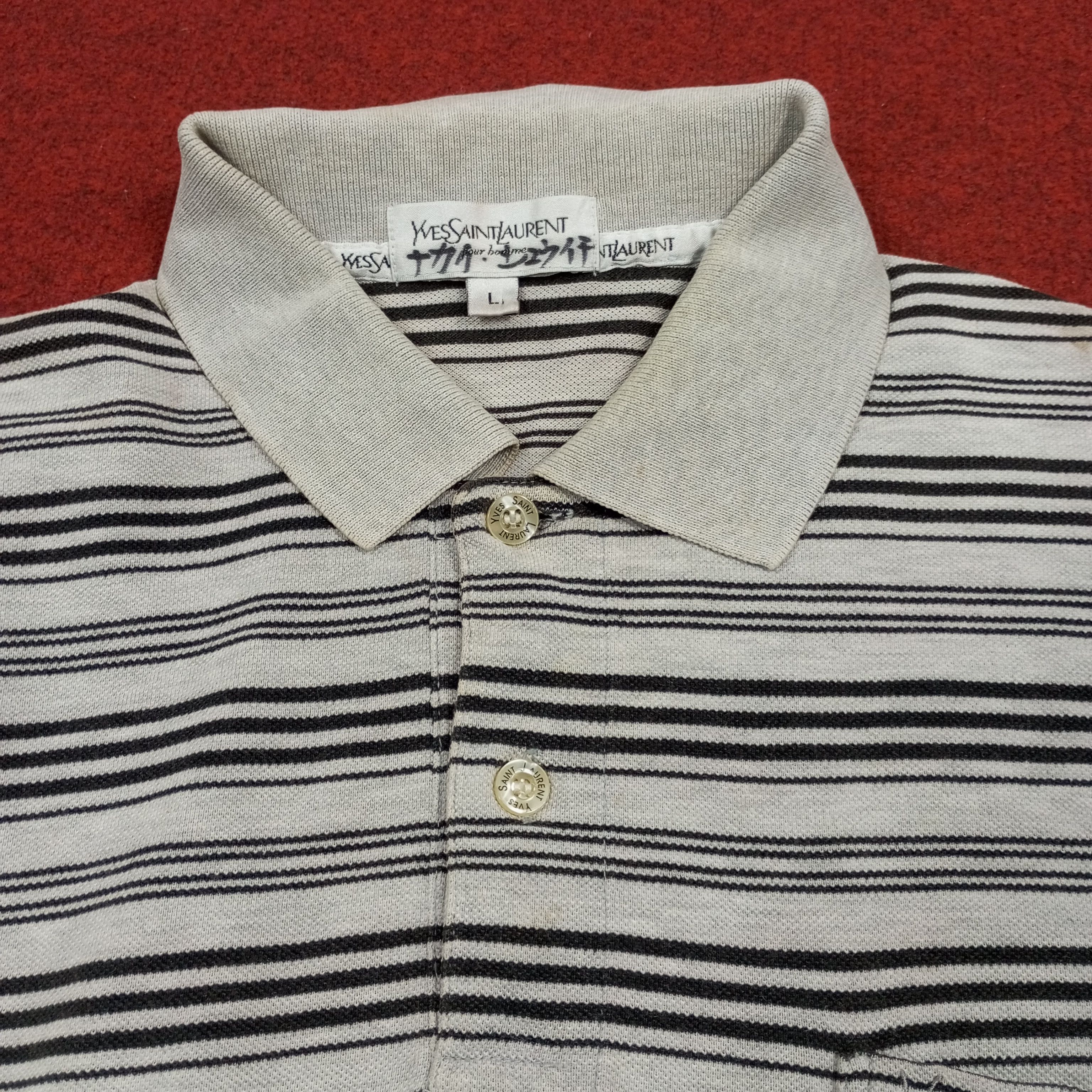 Vintage × Yves Saint Laurent Yves Saint Laurent YSL Logo Pocket Design Casual Polos Size US L / EU 52-54 / 3 - 6 Thumbnail