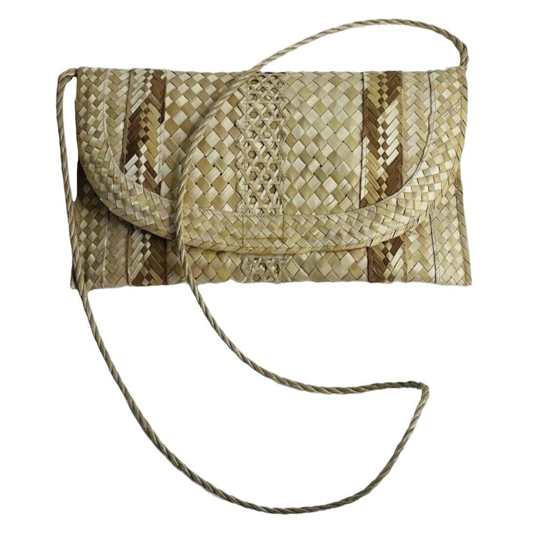 Other Woven Wicker Straw Women's Purse Clutch Shoulder Bag Orange Size ONE SIZE - 3 Thumbnail