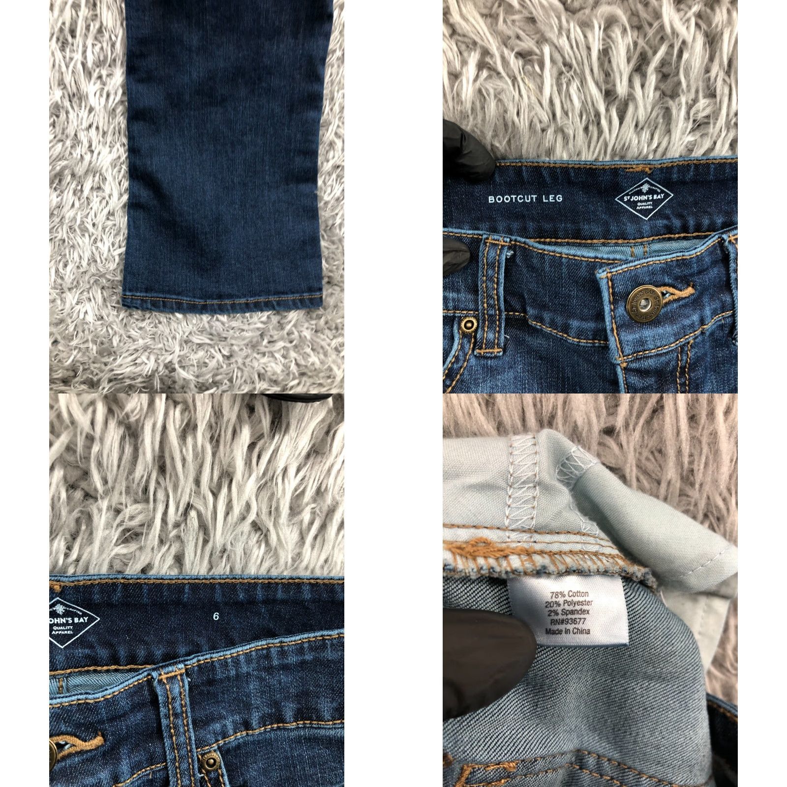 Vintage St John's Bay Jeans Bootcut Size 6 Womens Dark Blue Wash Regular 28" Waist 32" Inseam Blue Womens Jeans Bootcut Size 28" / US 6 / IT 42 - 8 Thumbnail