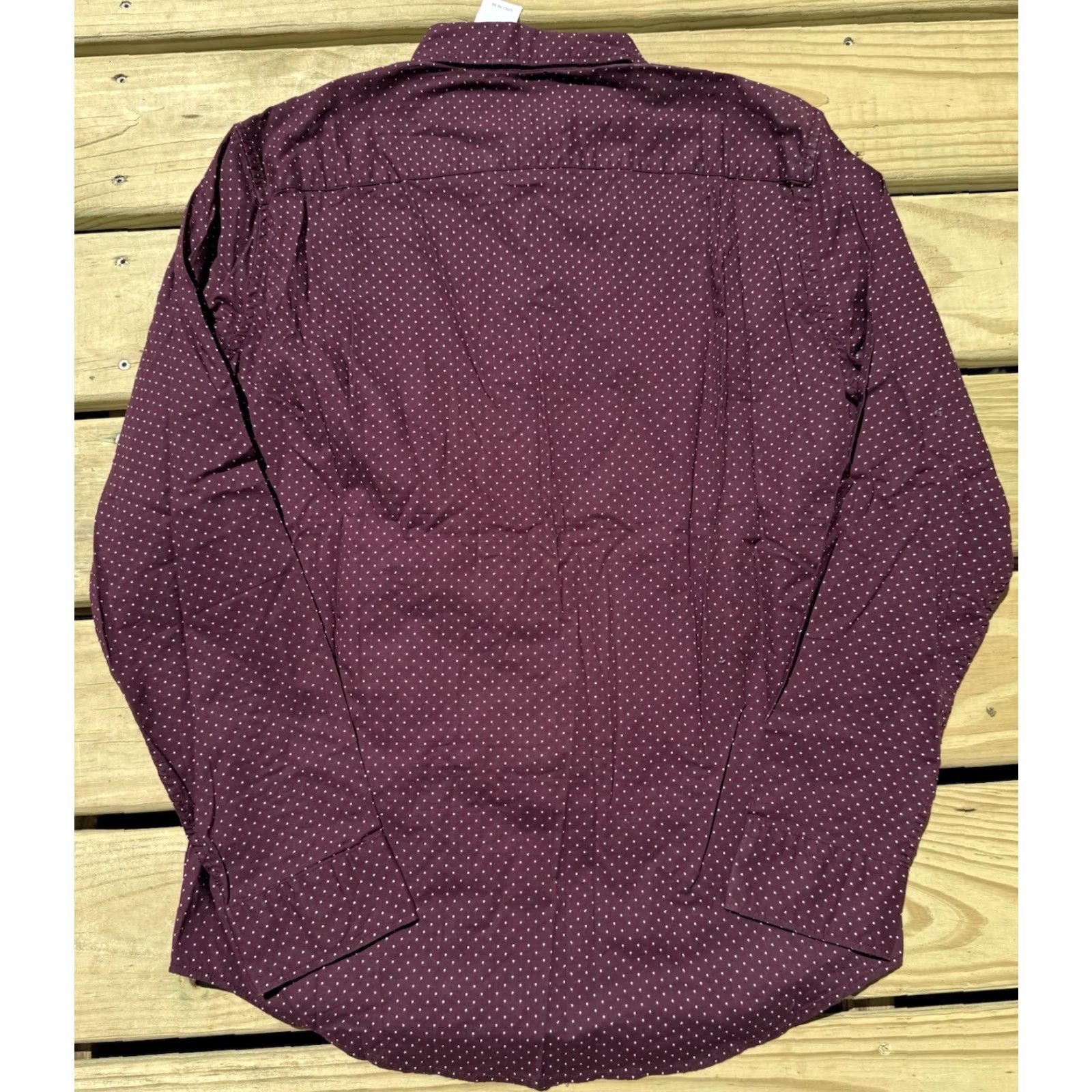 Vintage American Eagle Mens Maroon & White Polka Dot Button Down Collar Shirt M NWT Size US M / EU 48-50 / 2 - 2 Thumbnail