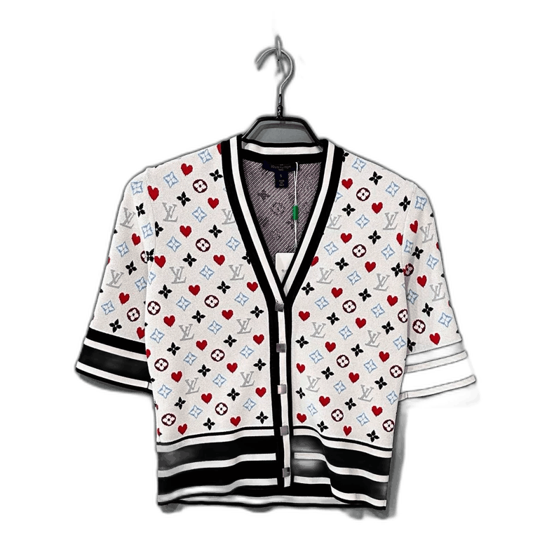 Louis Vuitton LV Printed Short Cardigan in White Size S / US 4 / IT 40 - 1 Thumbnail