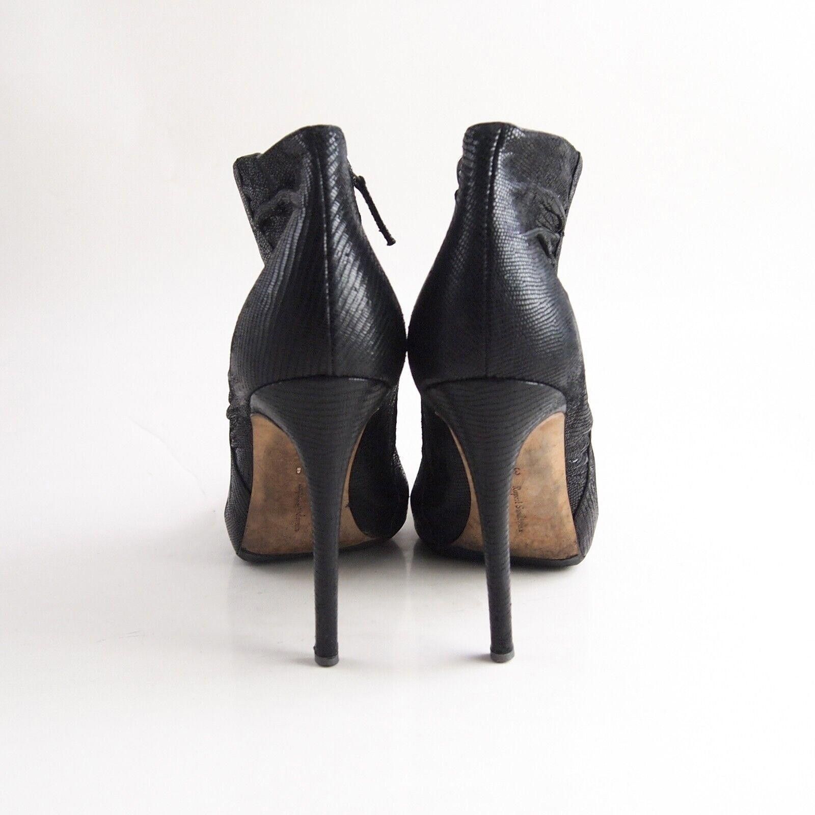 Designer Rupert Sanderson Booties Heel Black Leather US 8 EU 38 Size US 8 / IT 38 - 5 Thumbnail