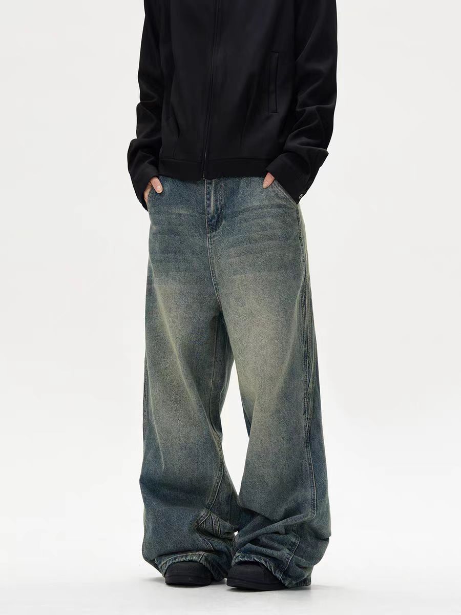 Japanese Brand × Jean Vintage street washed and distressed baggy micro flare jeans Size US 32 / EU 48 - 1 Thumbnail