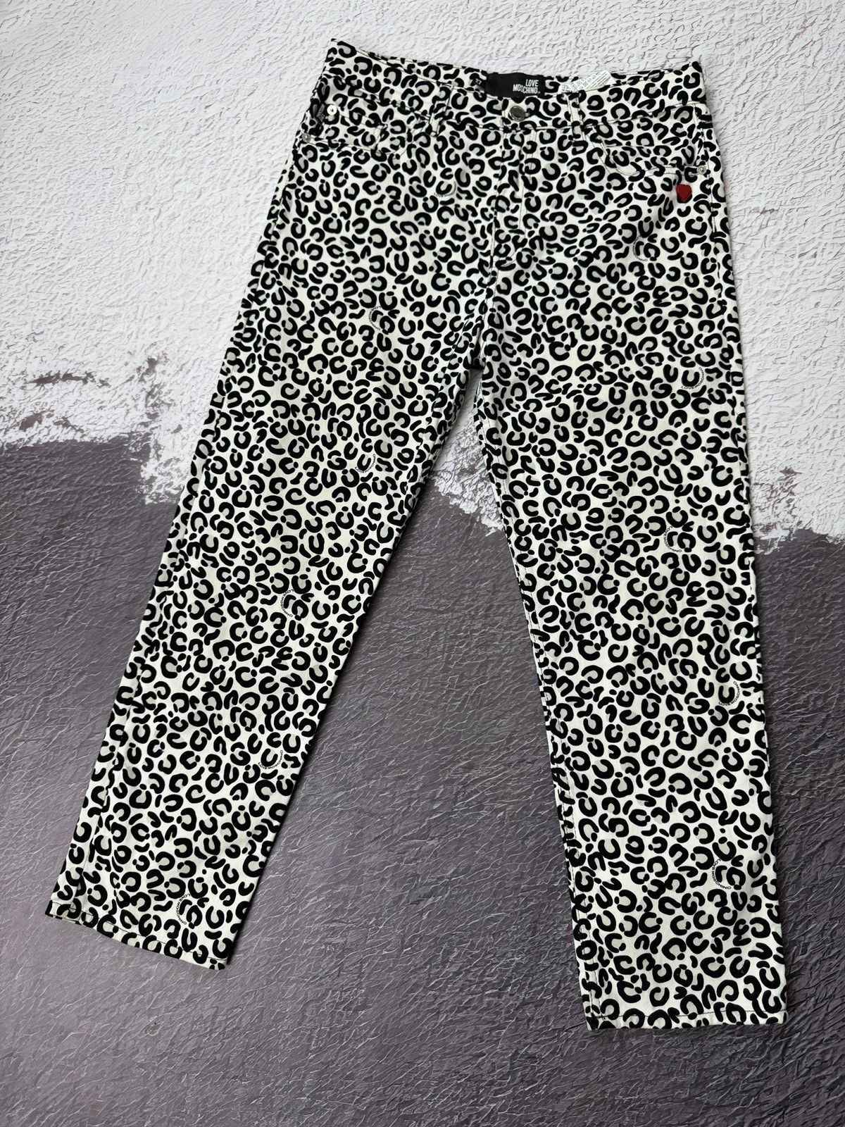 Love Moschino Love Moschino Leopard allover pattern jeans pants trousers Size 27" / US 4 / IT 40 - 3 Thumbnail